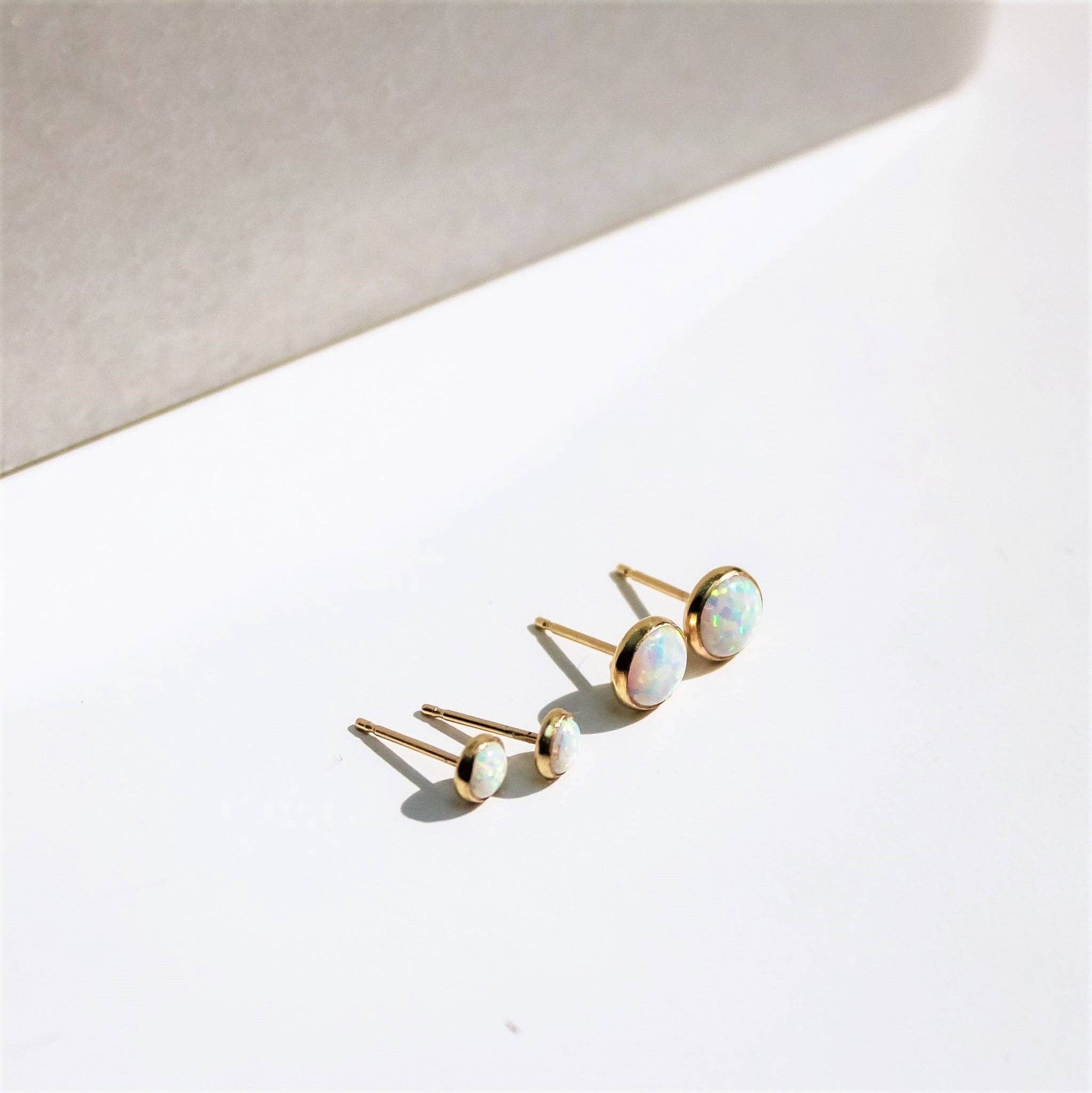Gold Opal Studs