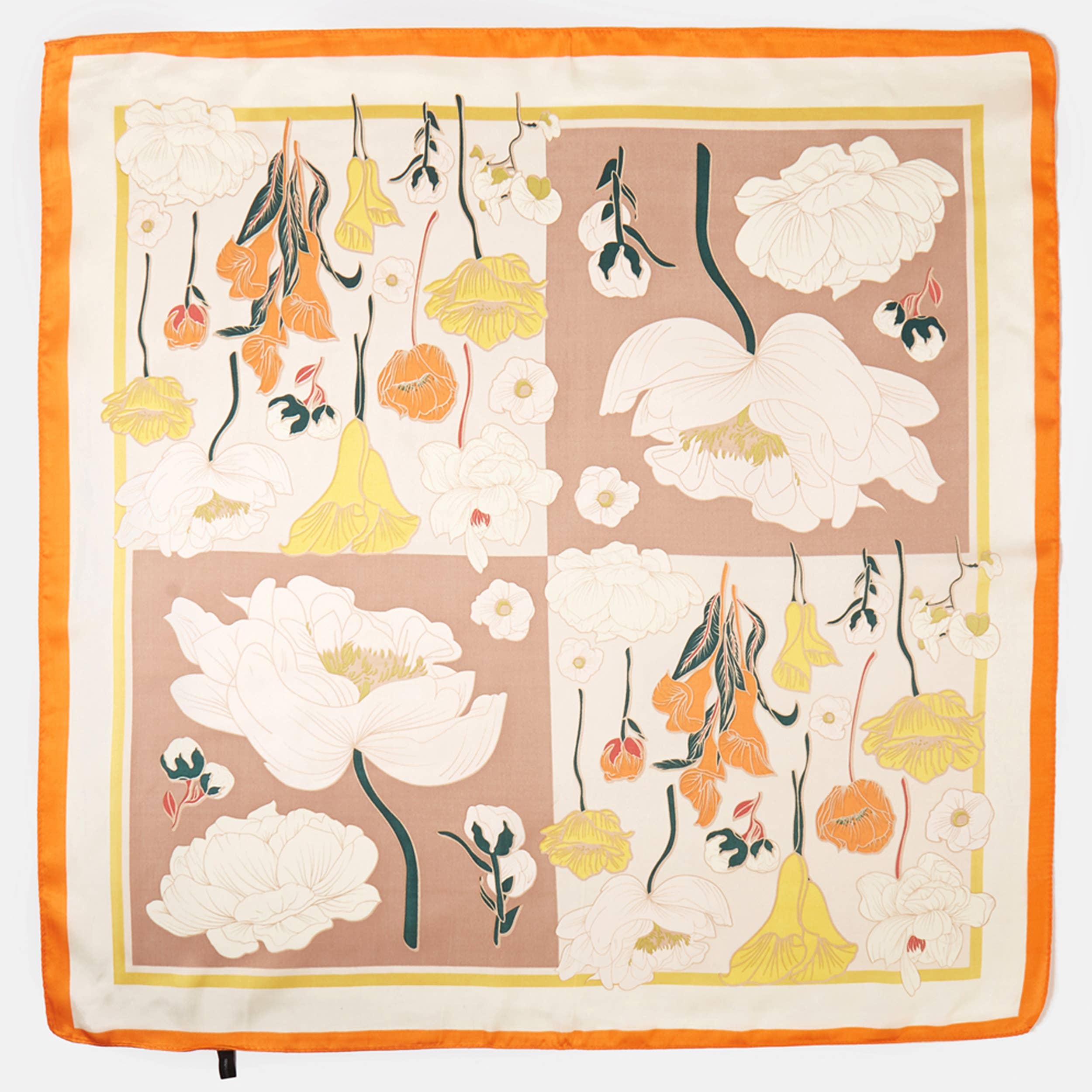 Floral Pattern Blocks Bandana Summer Scarf