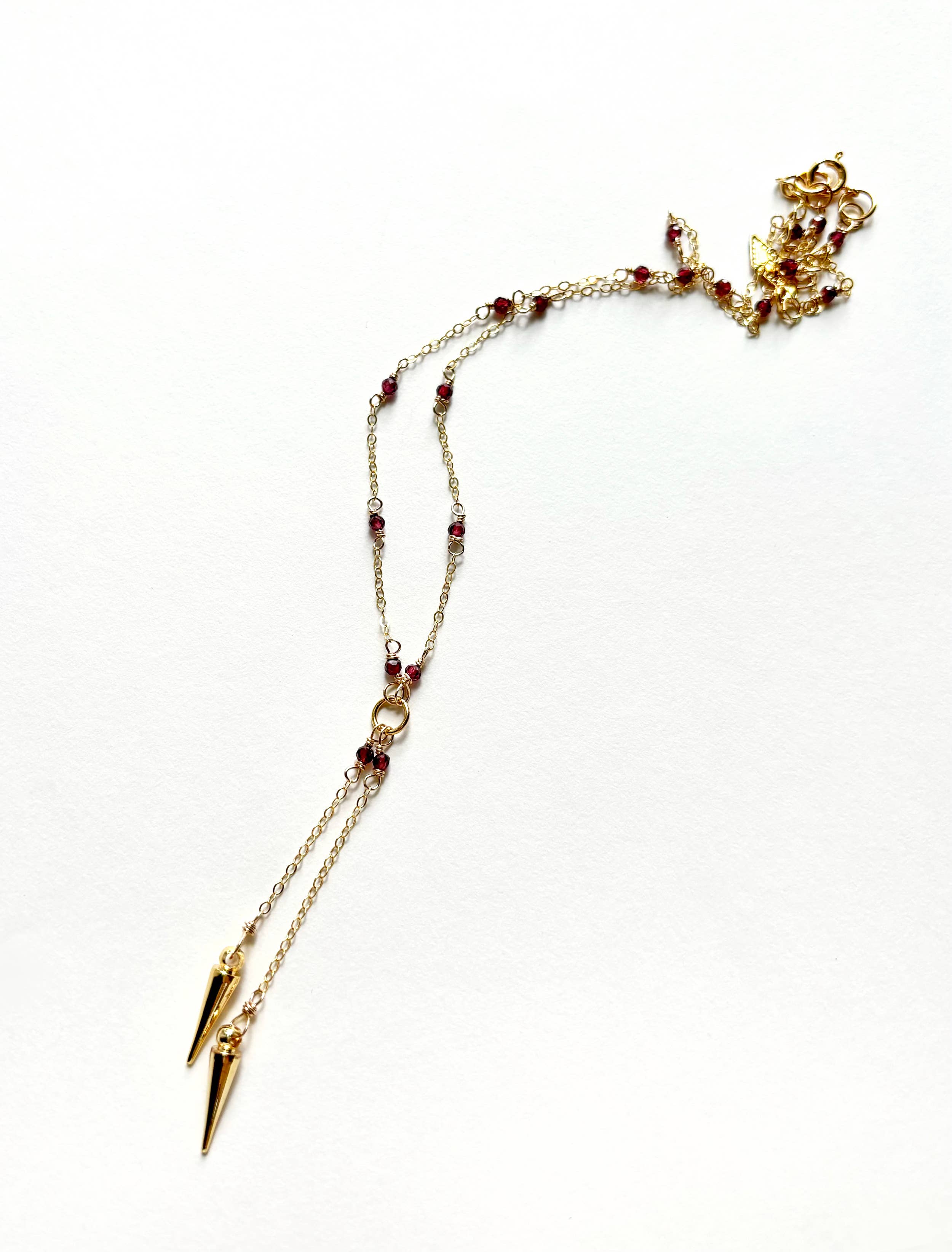 Spike Necklace | Garnet Necklace