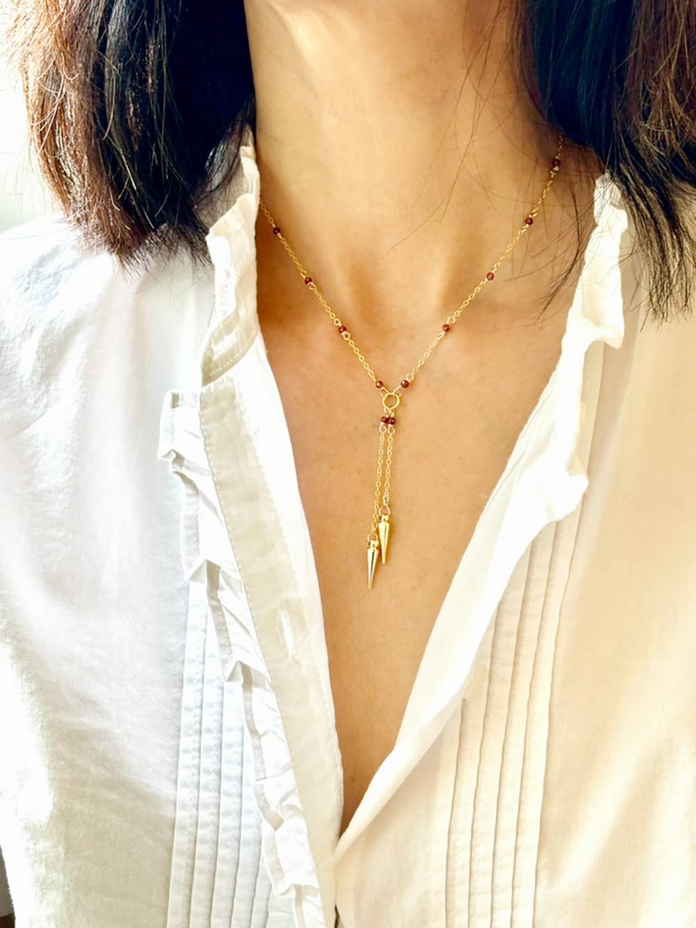 Spike Necklace | Garnet Necklace