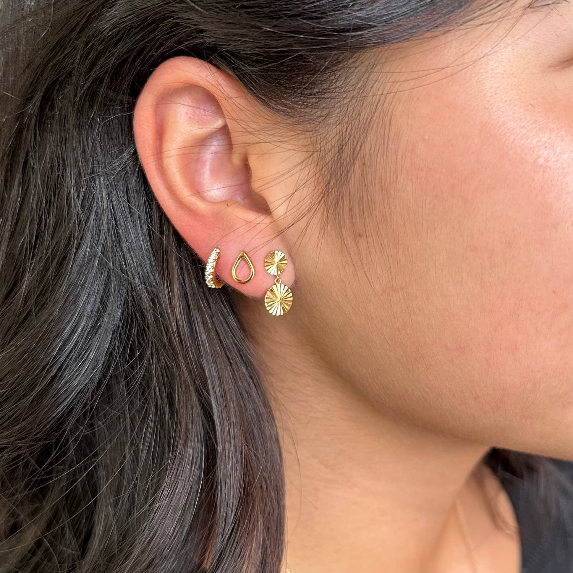 Open Teardrop Droplet Studs