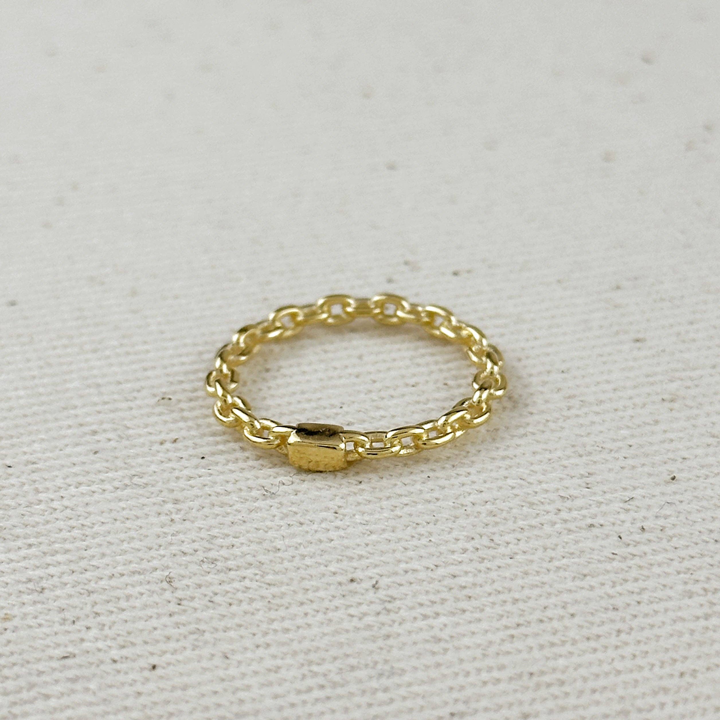 18k Gold Filled Crafted Chain Ring