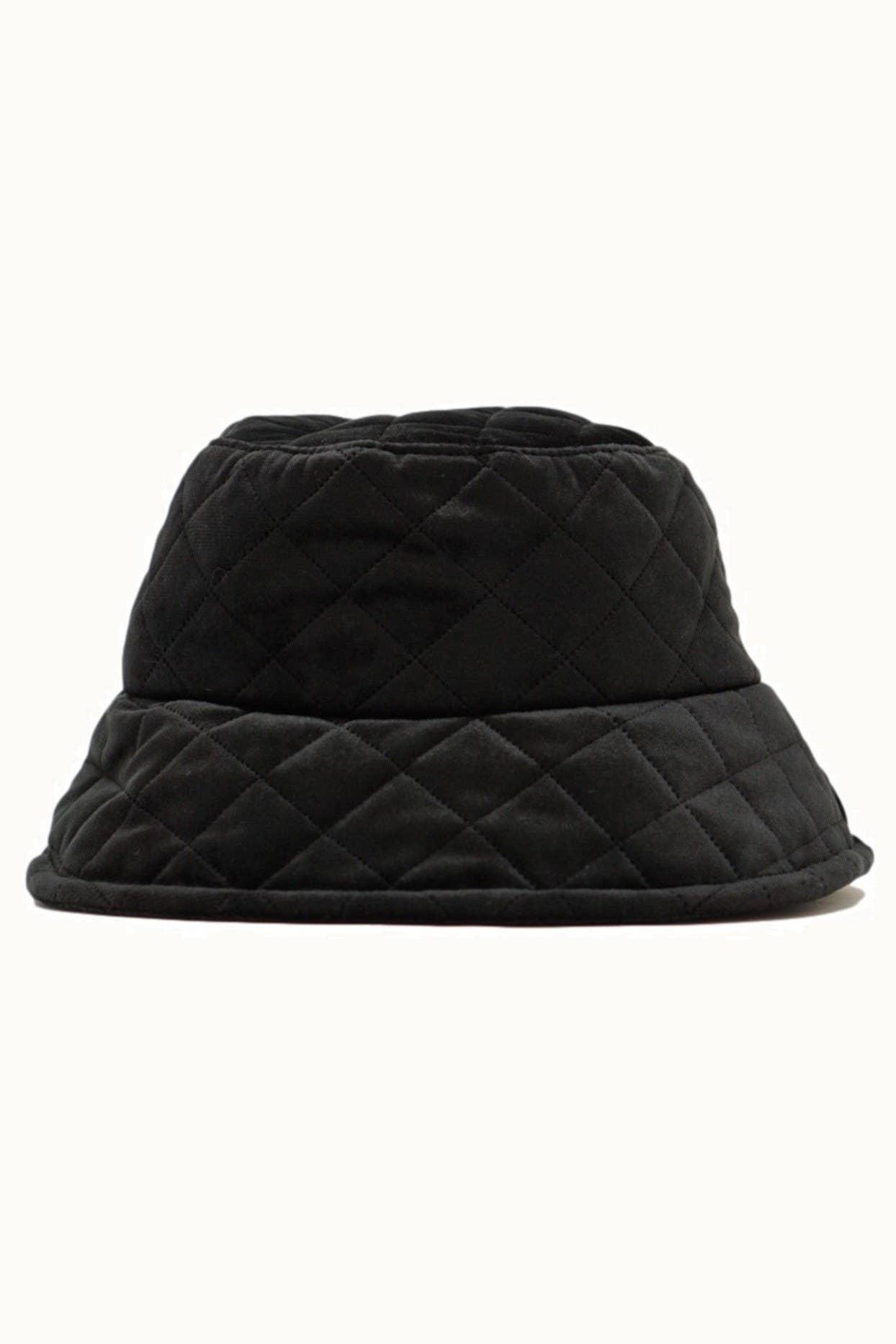 Quilted Solid Soft Plush Bucket Hat