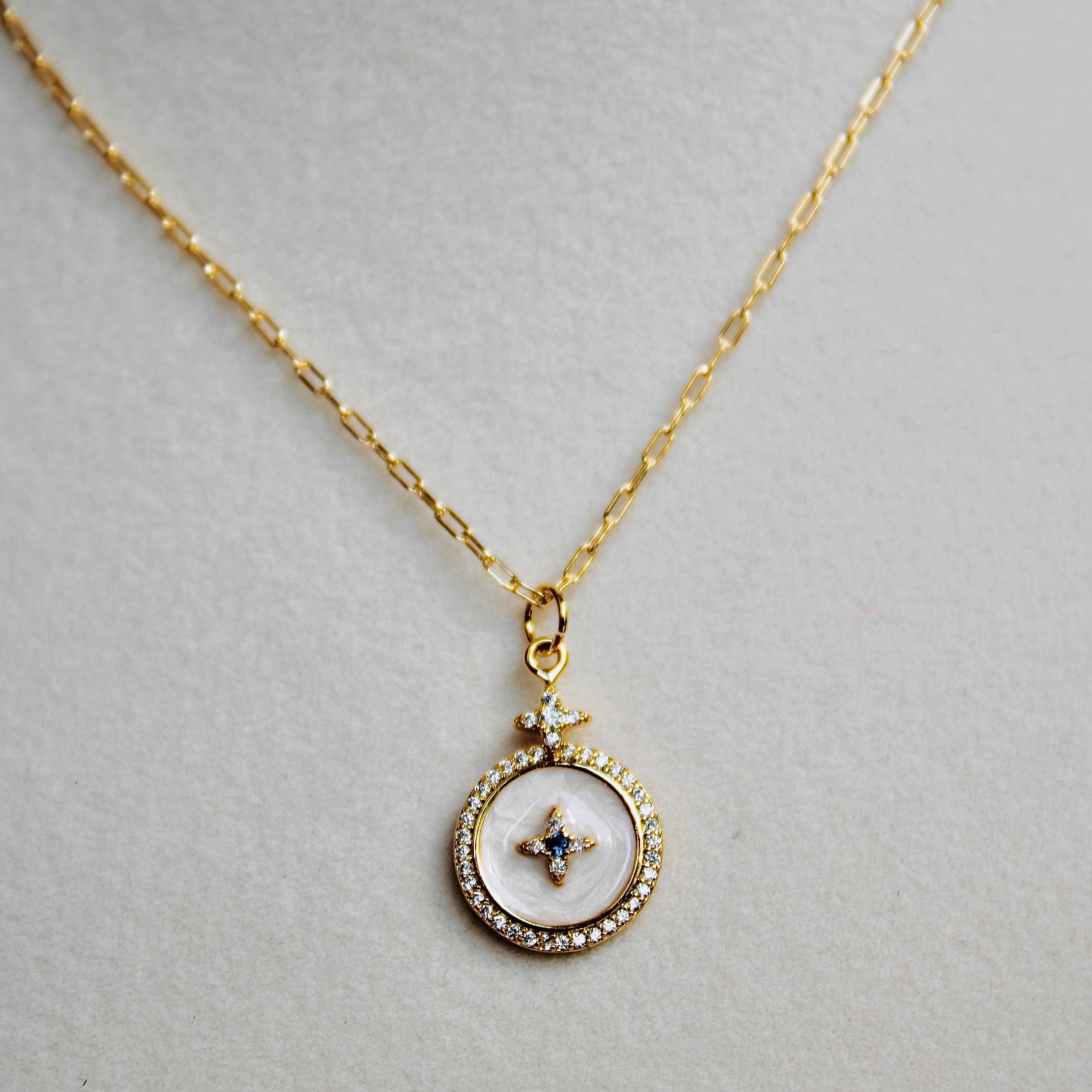 Pave Enamel North Star Pendant