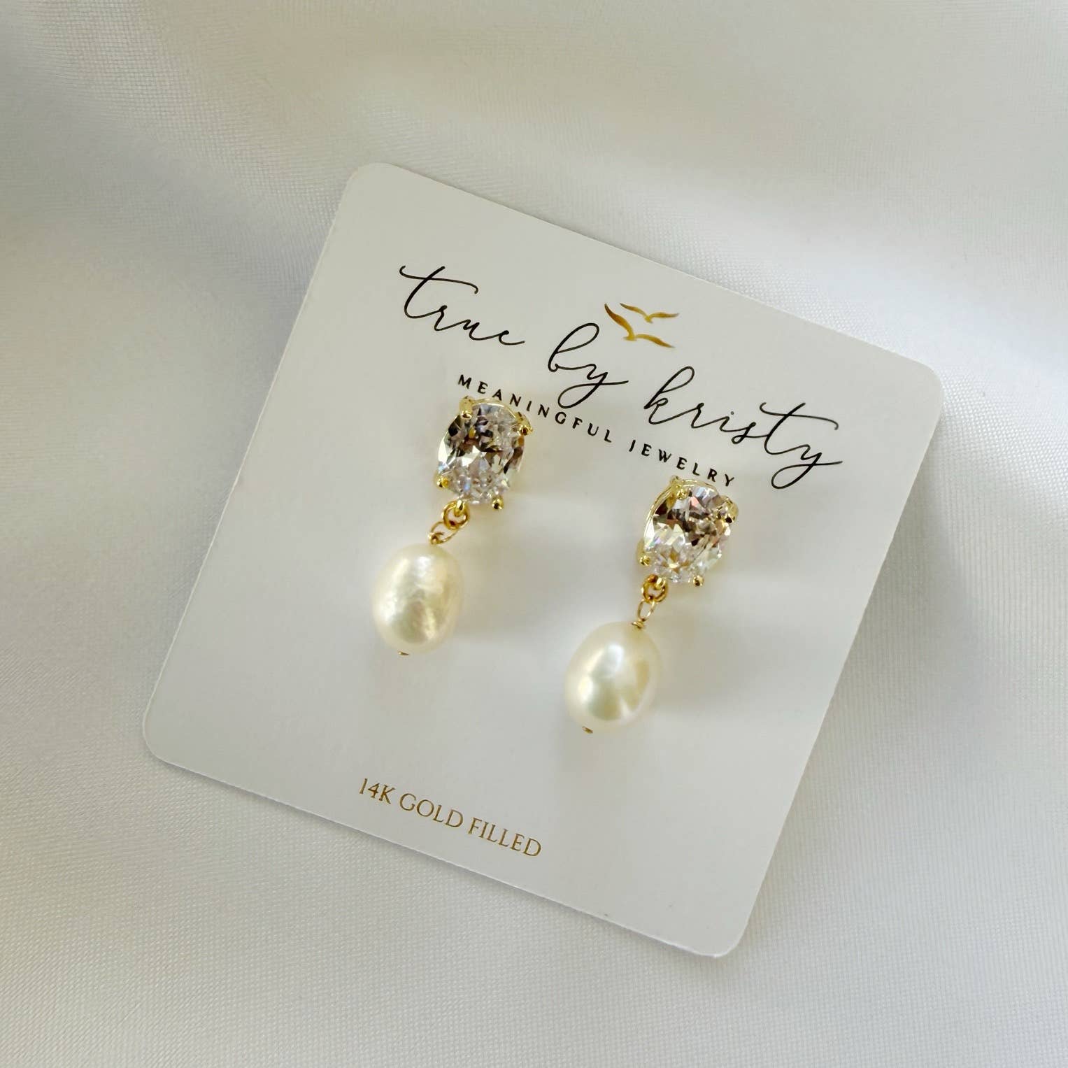 Ever After Cz Freshwater Pearl Earrings Gold Filled