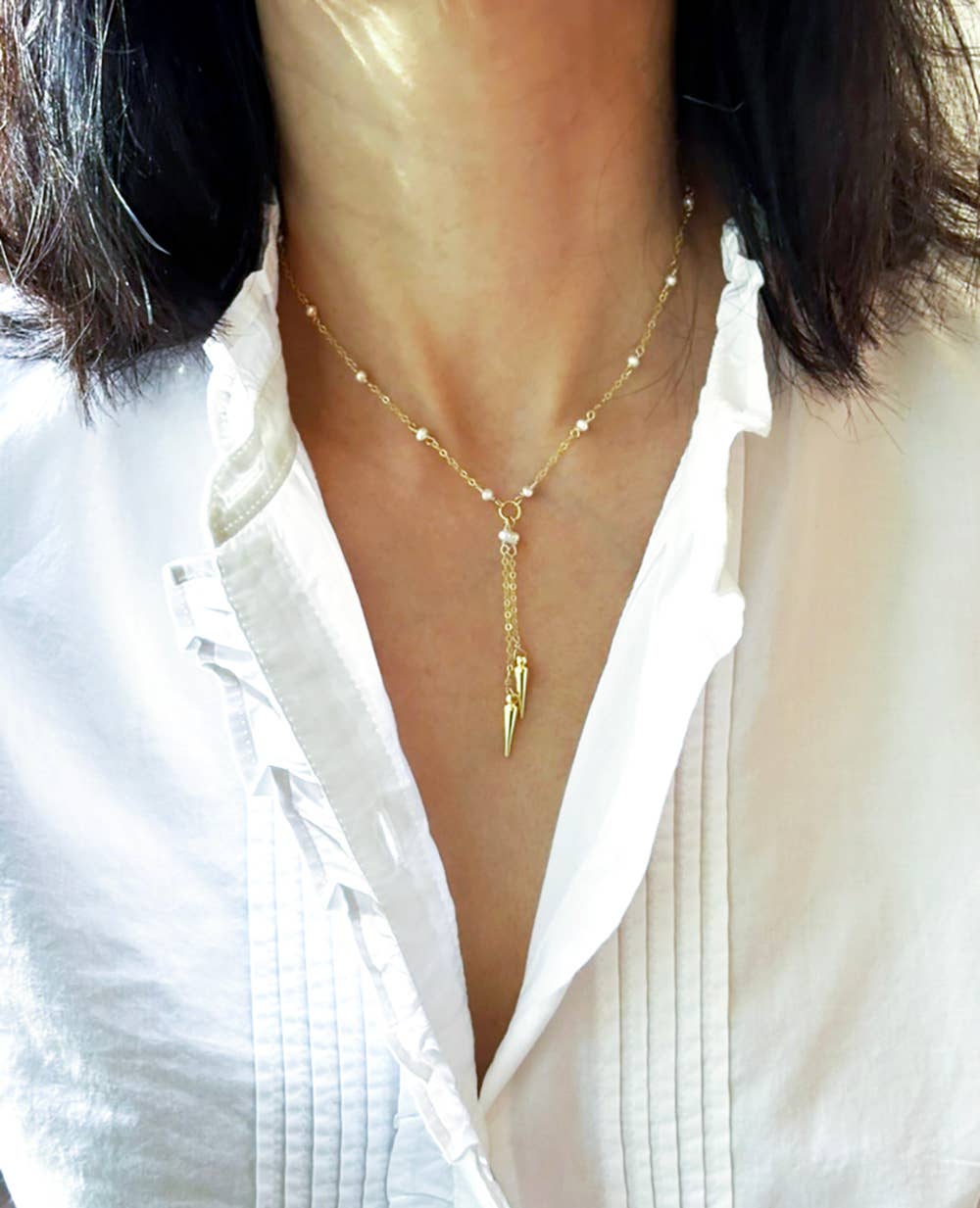 Spike Necklace | Freshwater Pearl