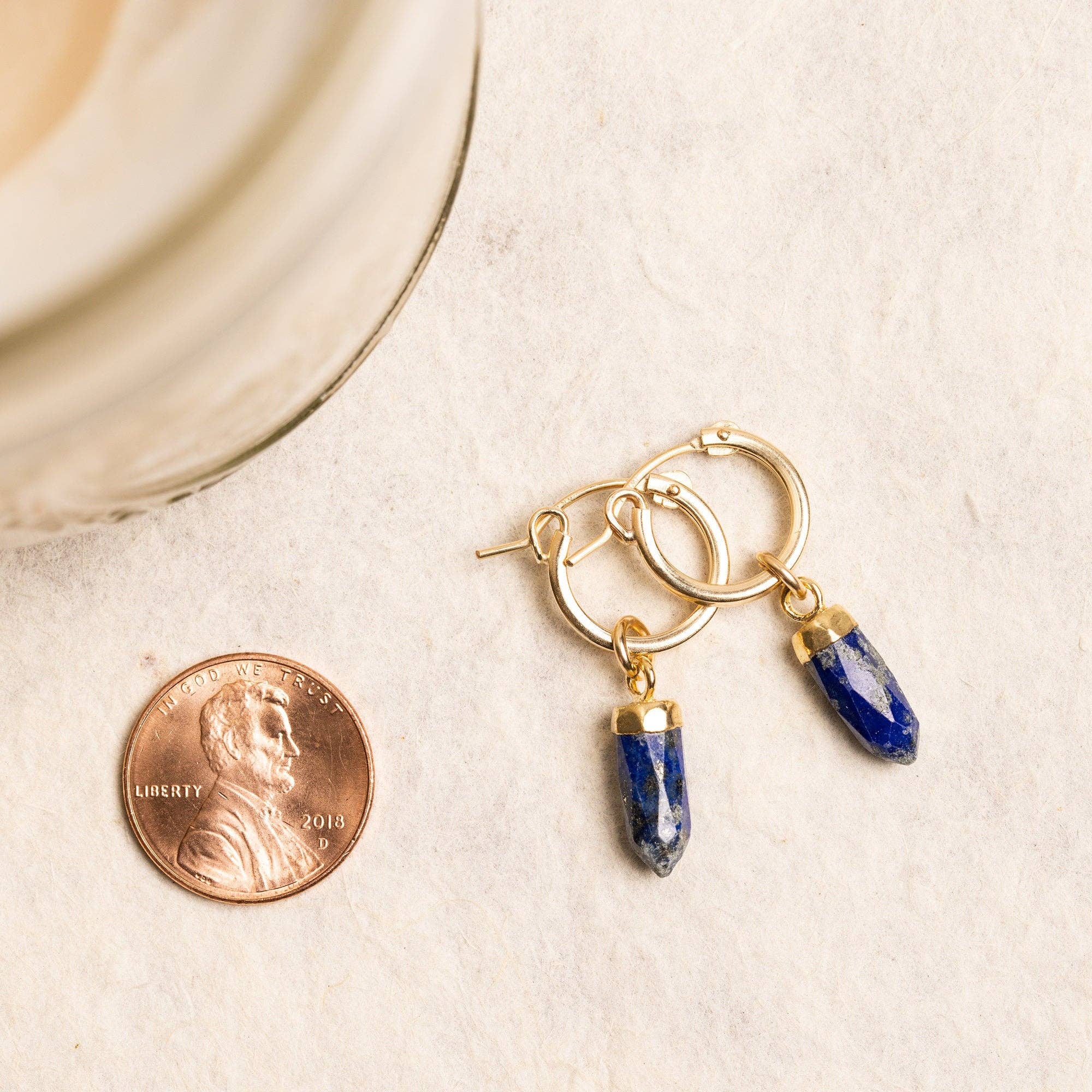Lapis Lazuli Gold Spike Earrings