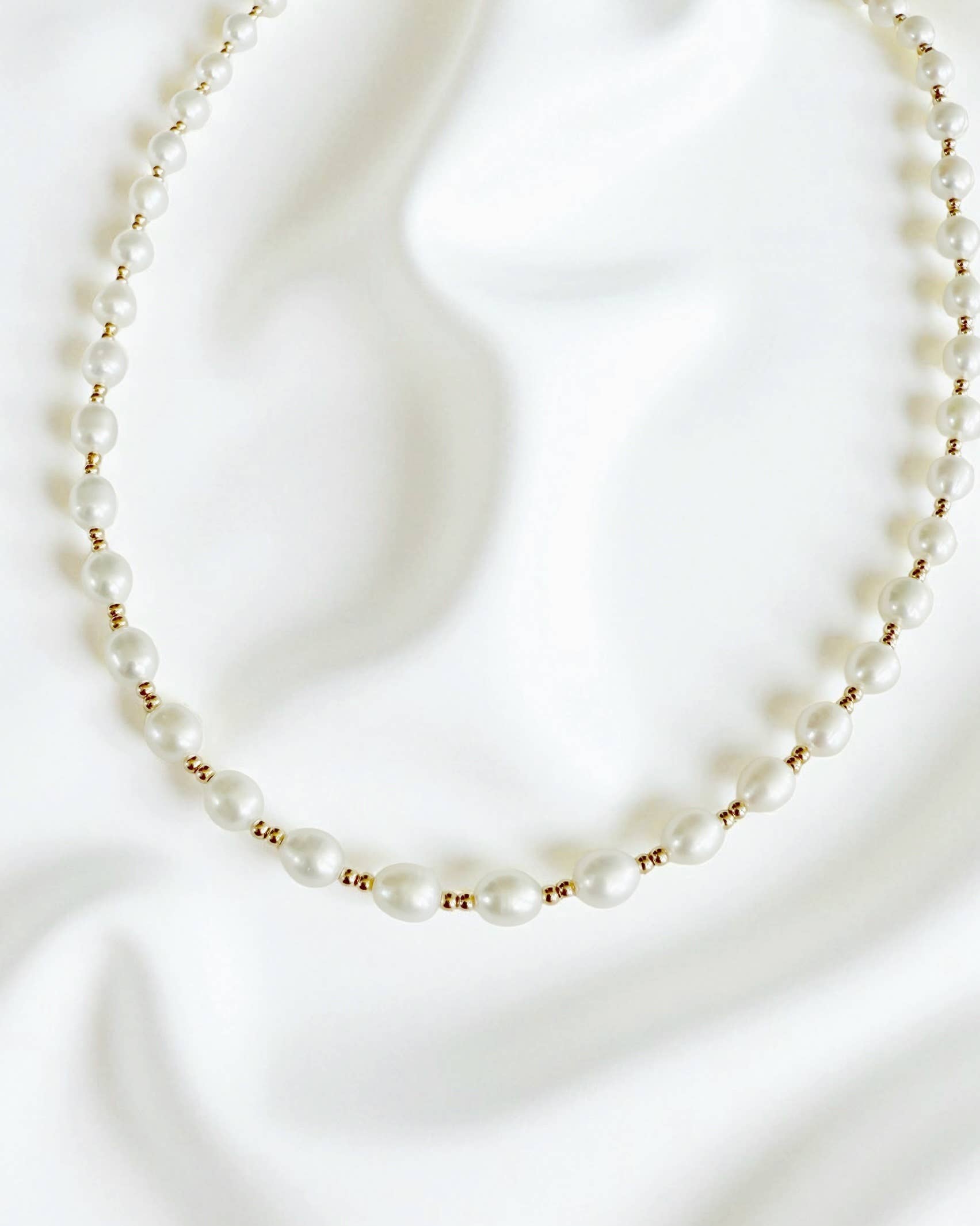 Taylor Freshwater Pearl Beaded Necklace Gold Filled