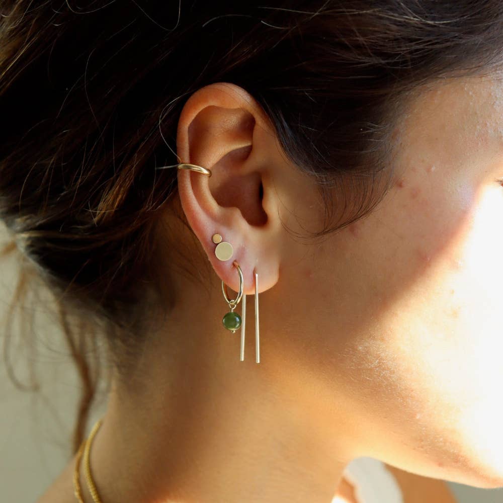 Jade Harmony Hoops 14k Gold Fill