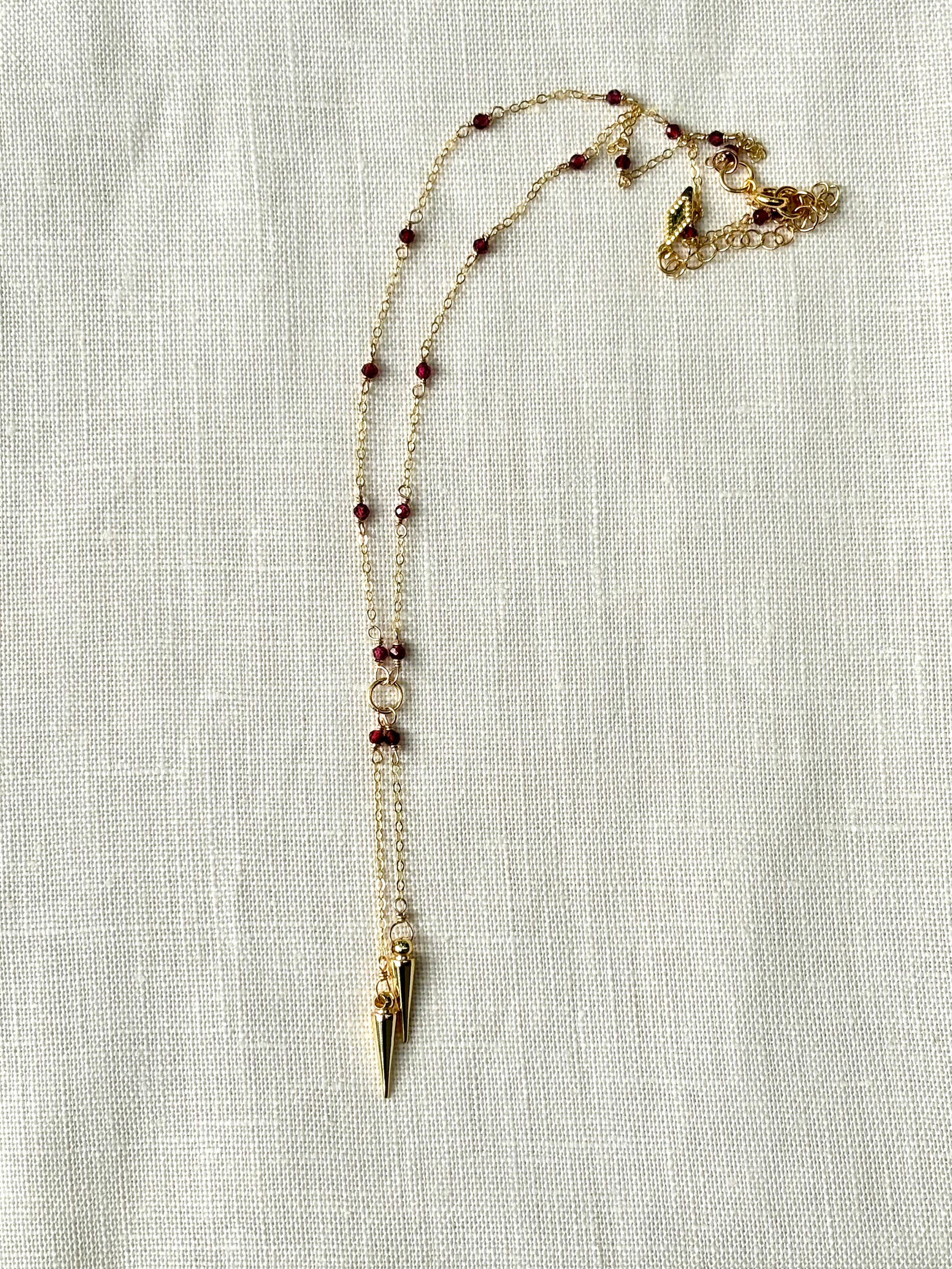 Spike Necklace | Garnet Necklace
