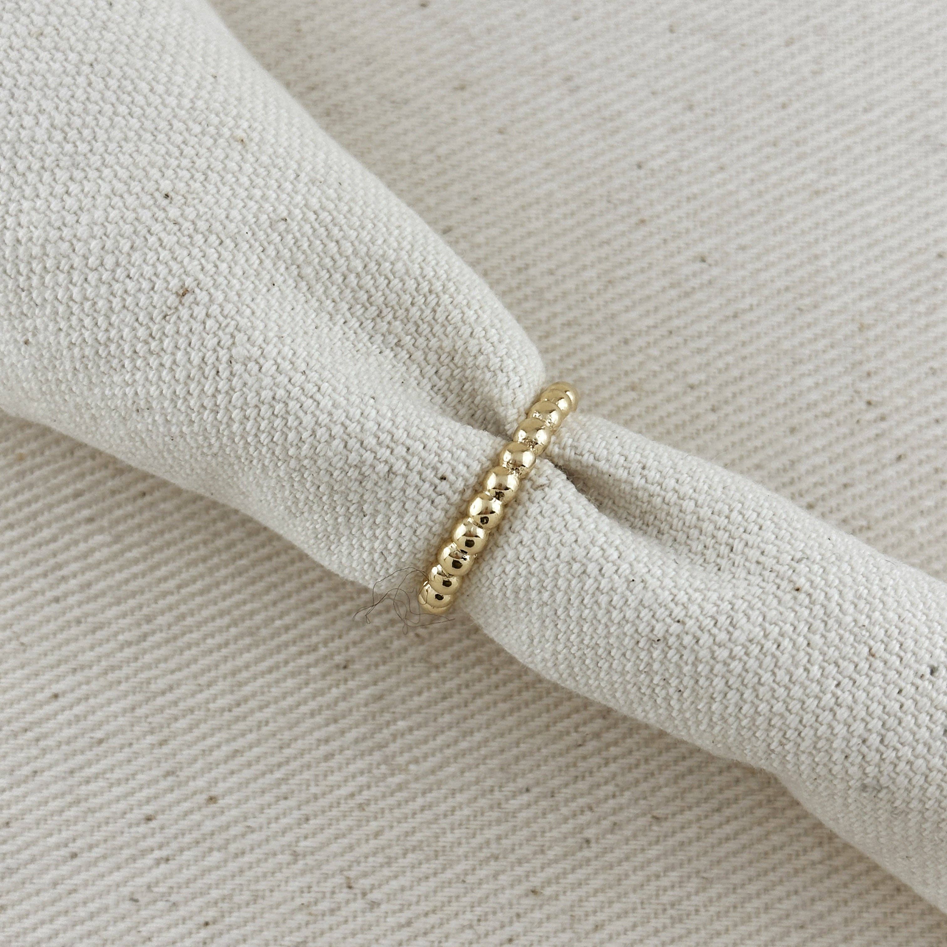 18k Gold Filled 2mm Beaded Band Ring