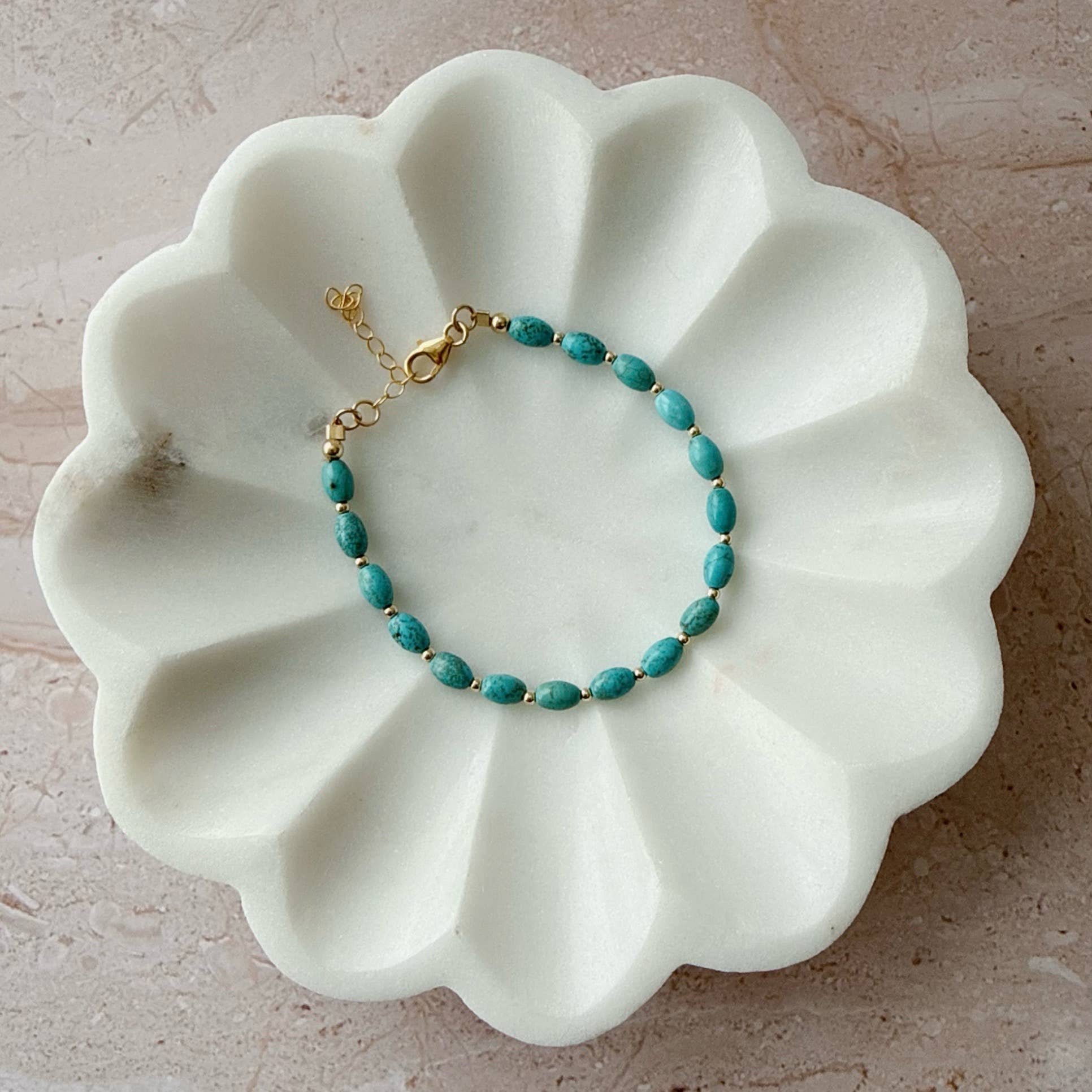 Wanderlust Turquoise Gold Filled Beaded Bracelet