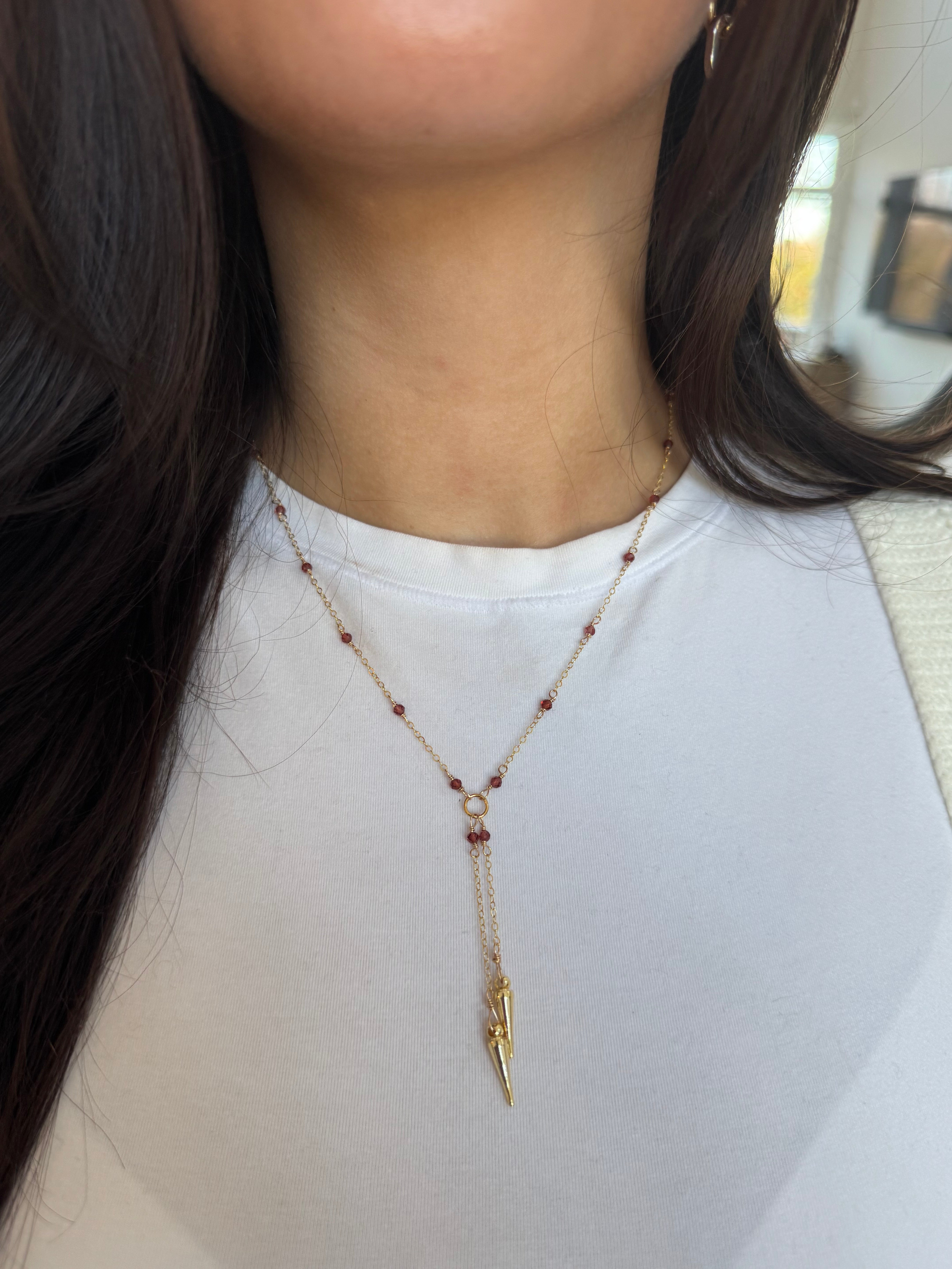 Spike Necklace | Garnet Necklace