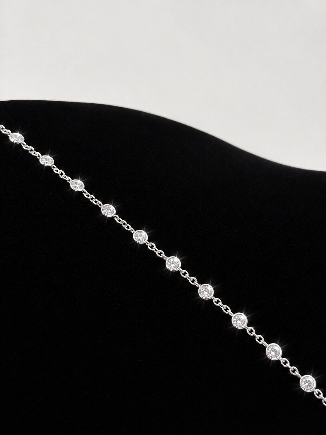 Sterling Silver Bezel Set CZ Bracelet