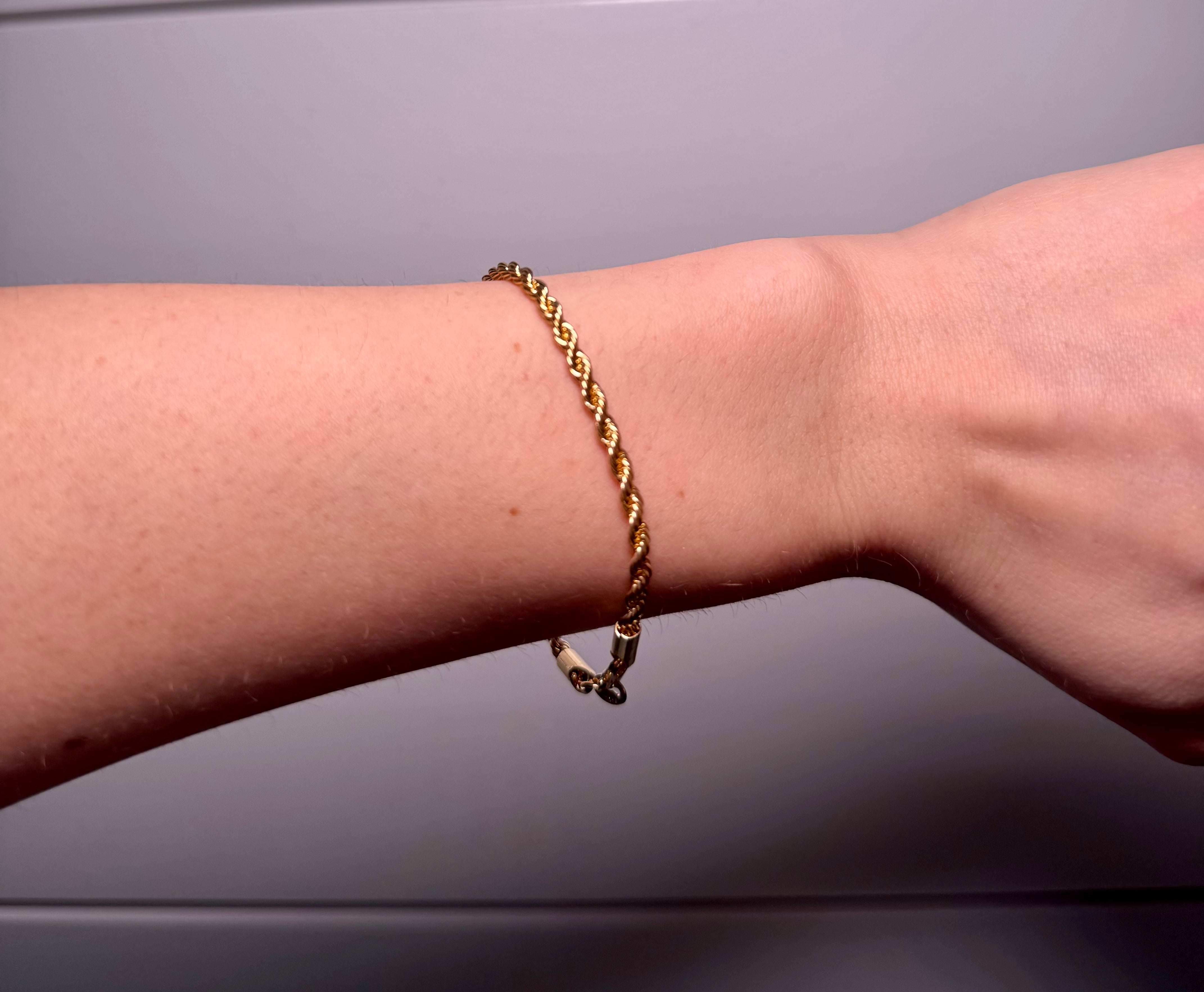 18k Gold Filled 4mm Rope Bracelet