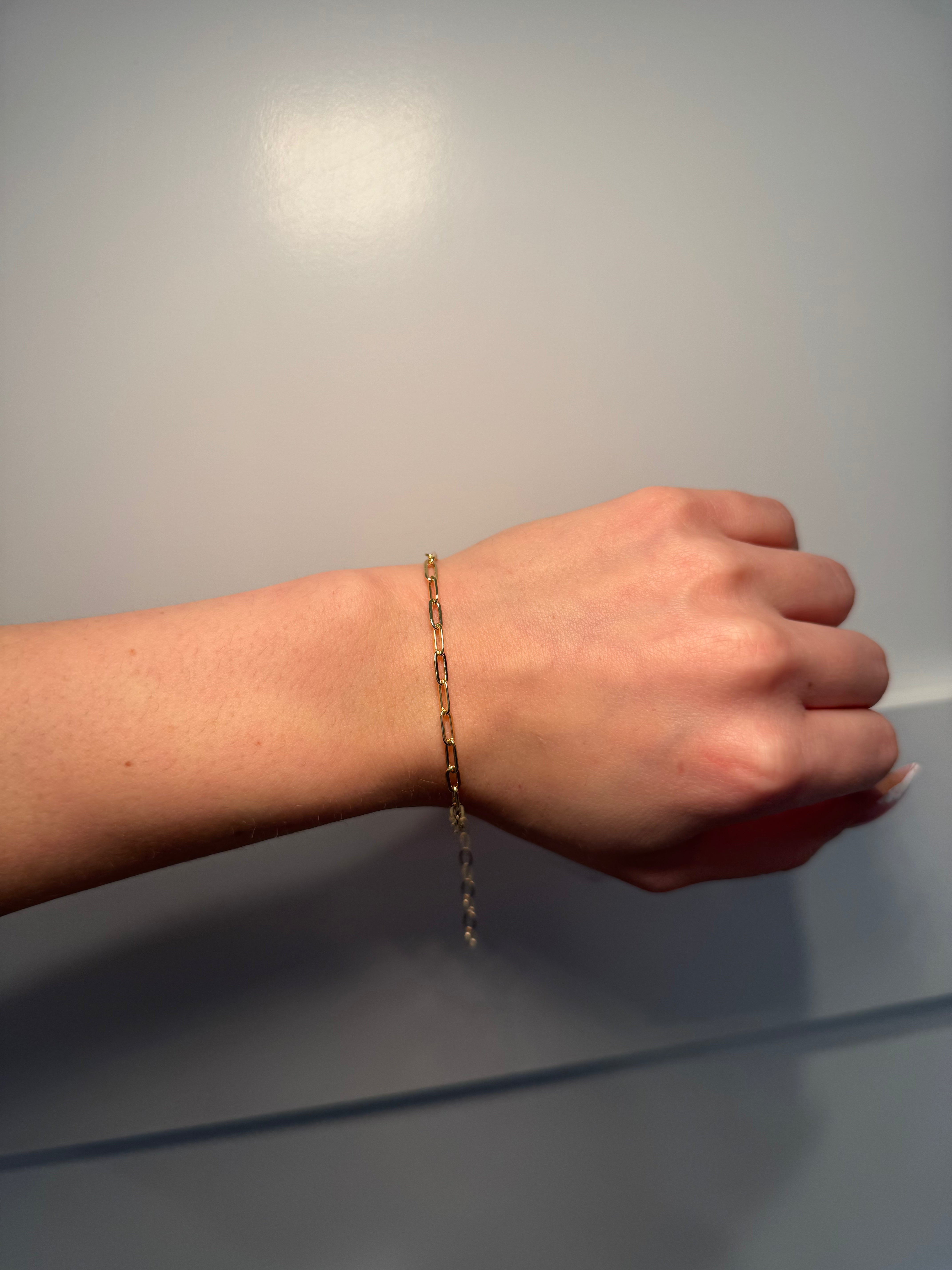 18k Gold Filled Short Link Paperclip Bracelet