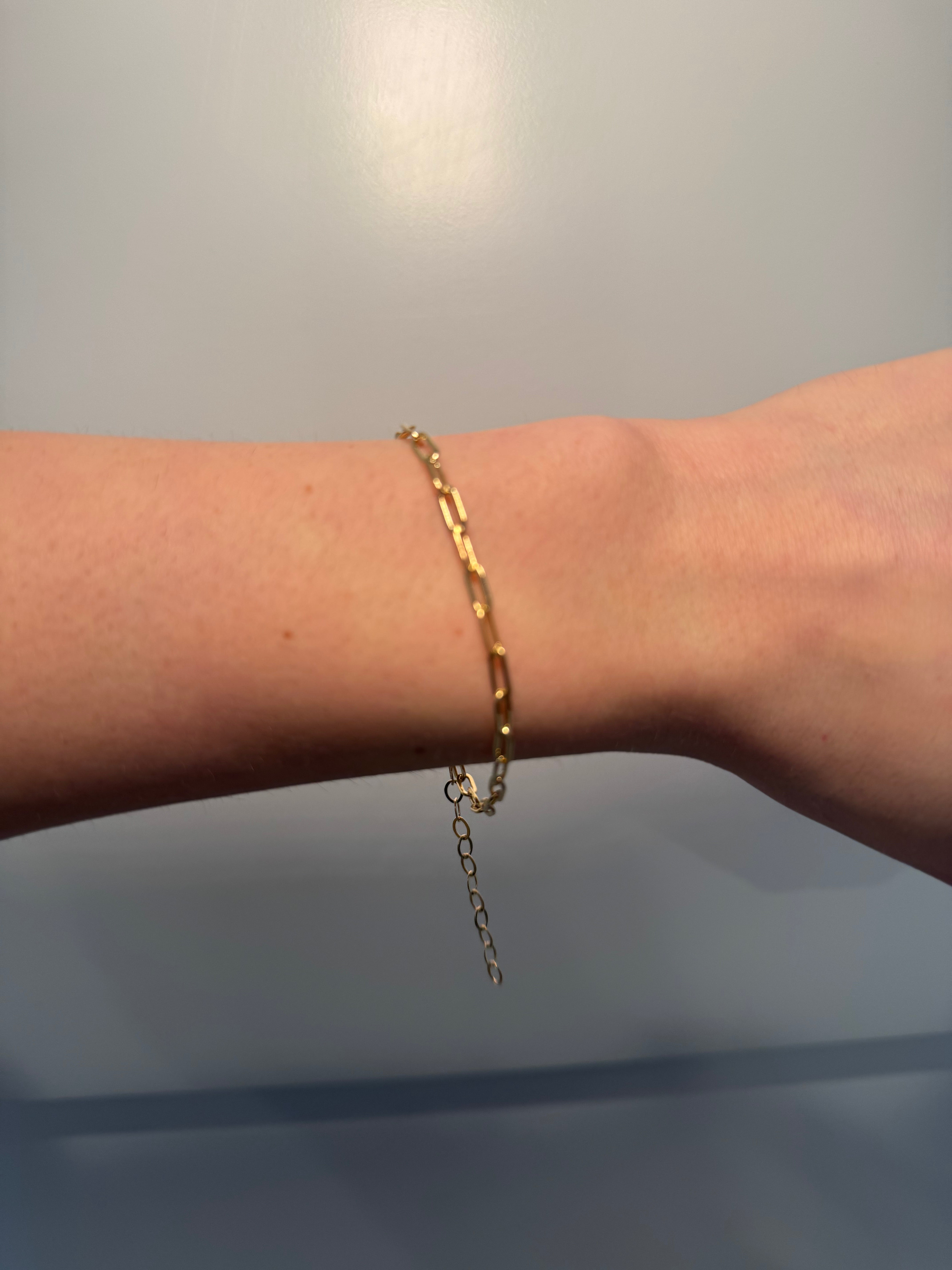 18k Gold Filled Short Link Paperclip Bracelet