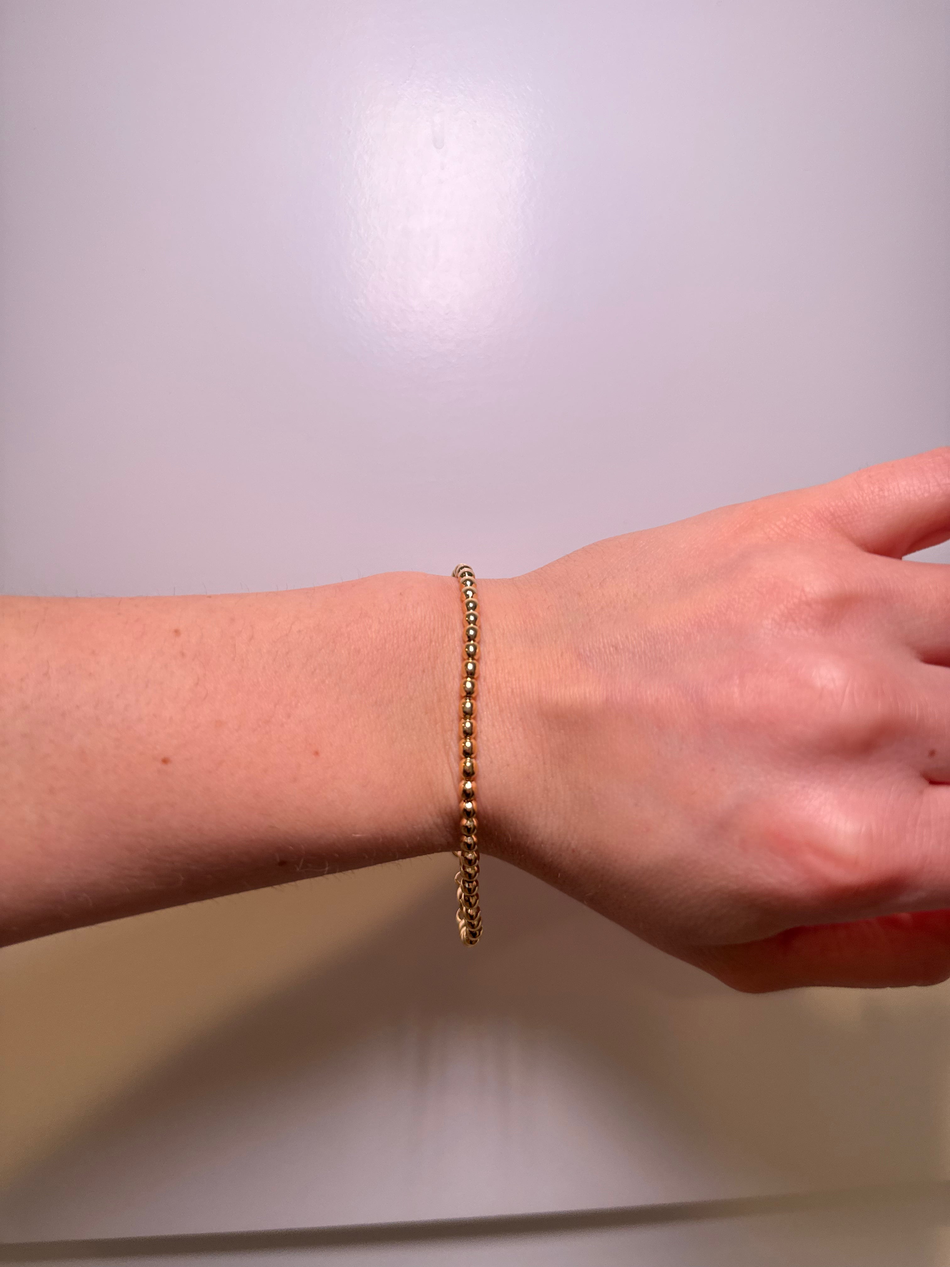 18k Gold Filled 3.5 mm Beaded Bracelet