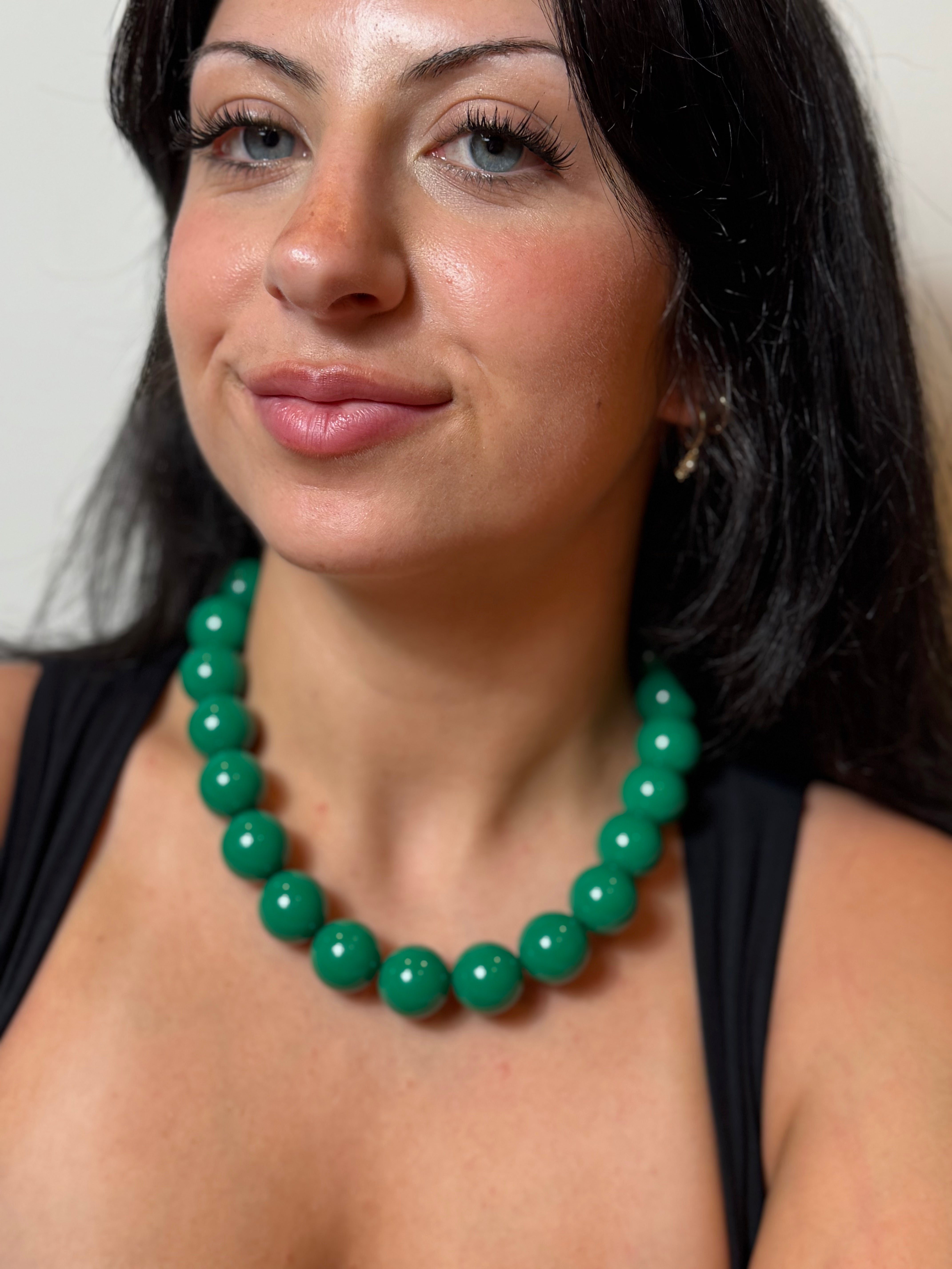 Beaded Color Gumball Statement Necklace