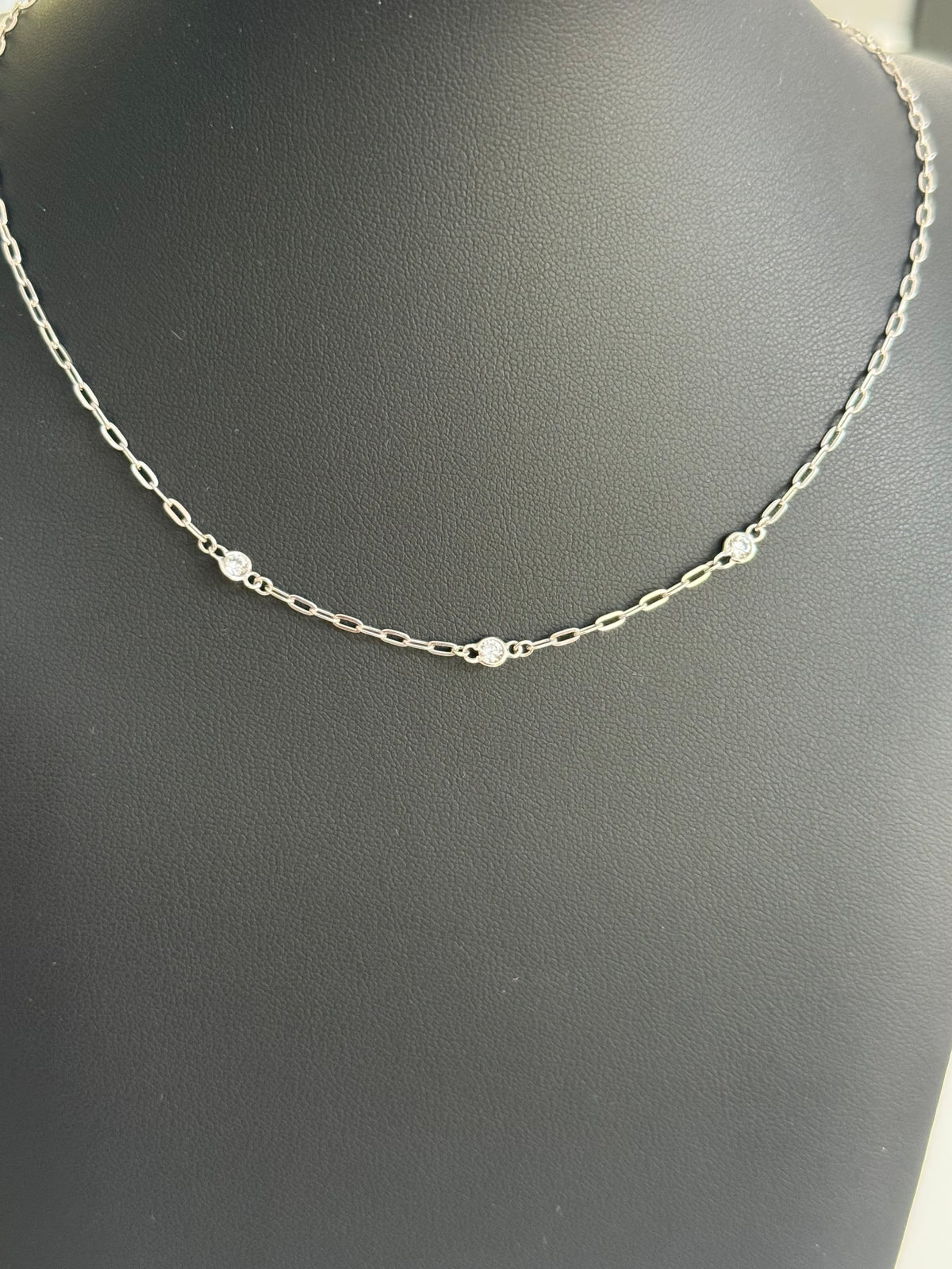 Sterling Silver 3 Stone CZ Necklace