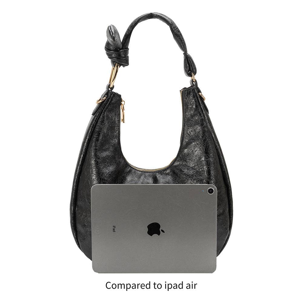 Lilie Black Recycled Vegan Shoulder Bag