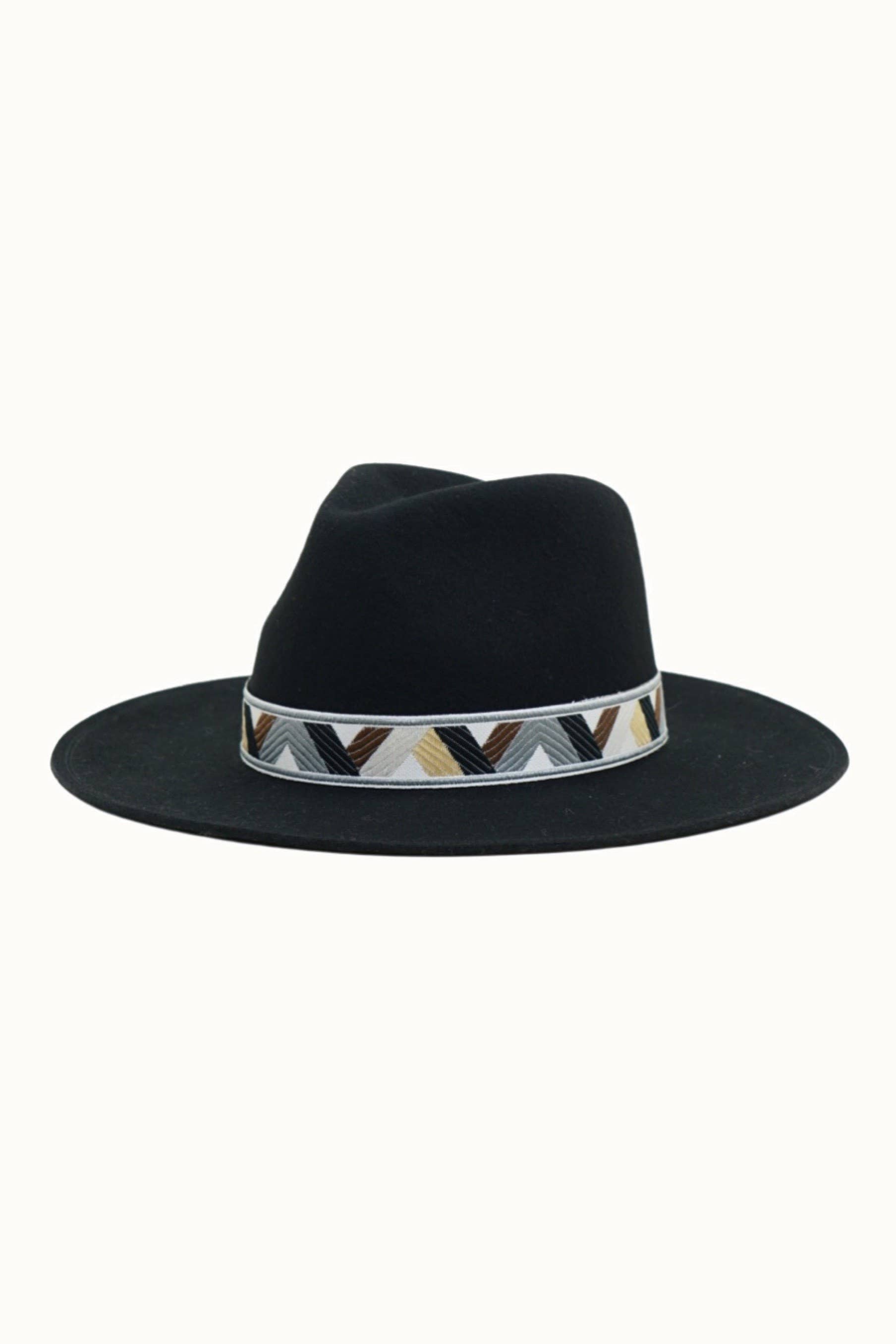 Banded Travel Friendly, Packable 100% Wool Felt Rancher, Adjustable, Black