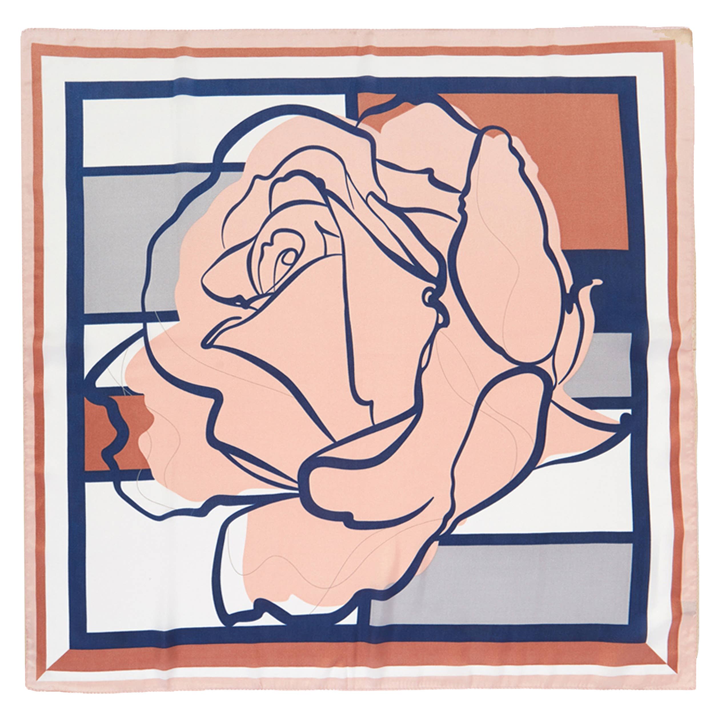 Modern Rose Print Bandana Scarf