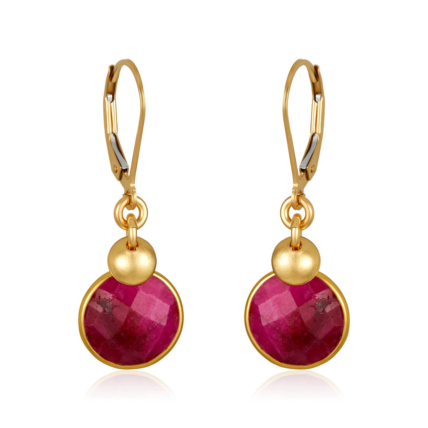 Ruby Bezel Earrings