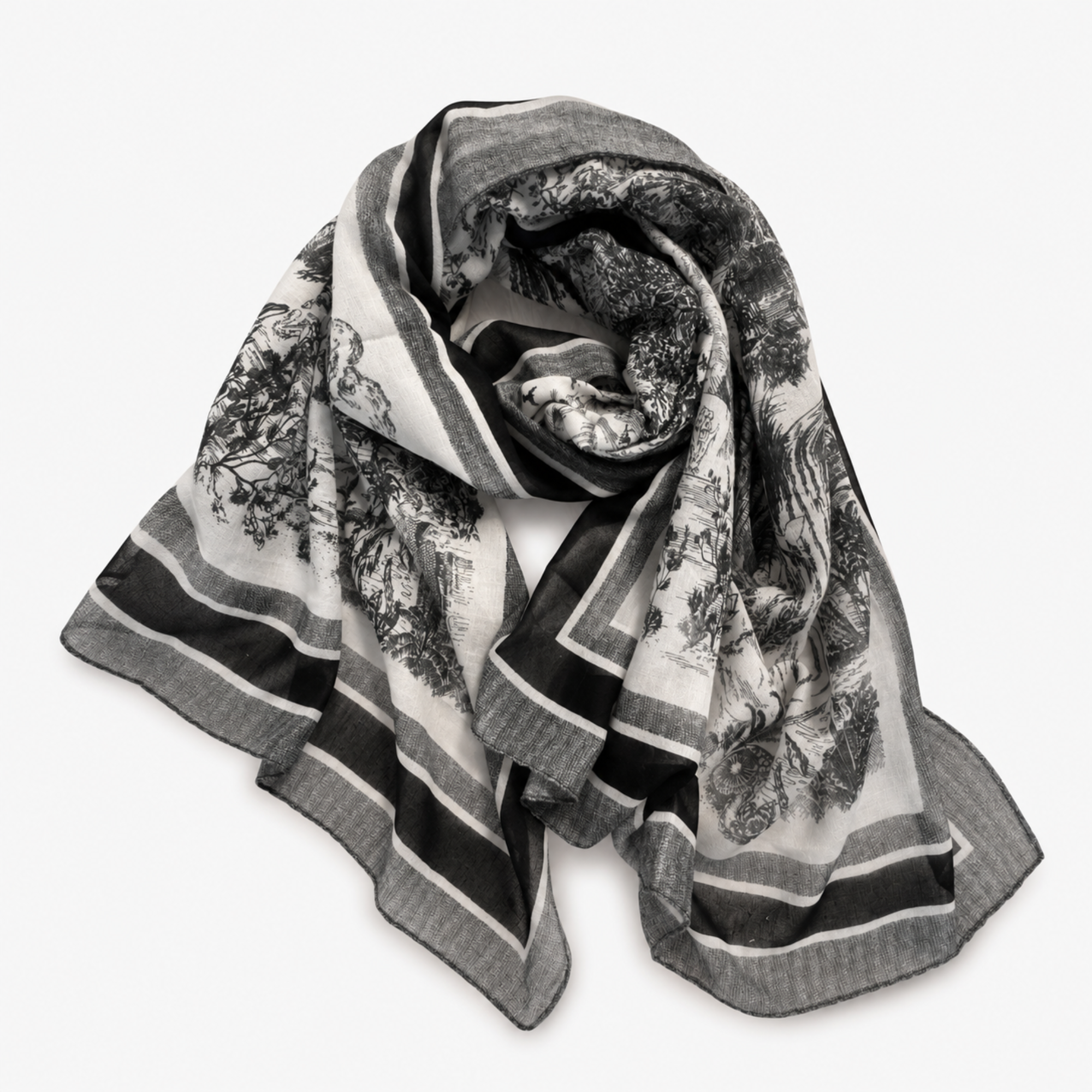 Ellison+Young Viscose Oversized Wrap Scarf, Lightweight Shawl