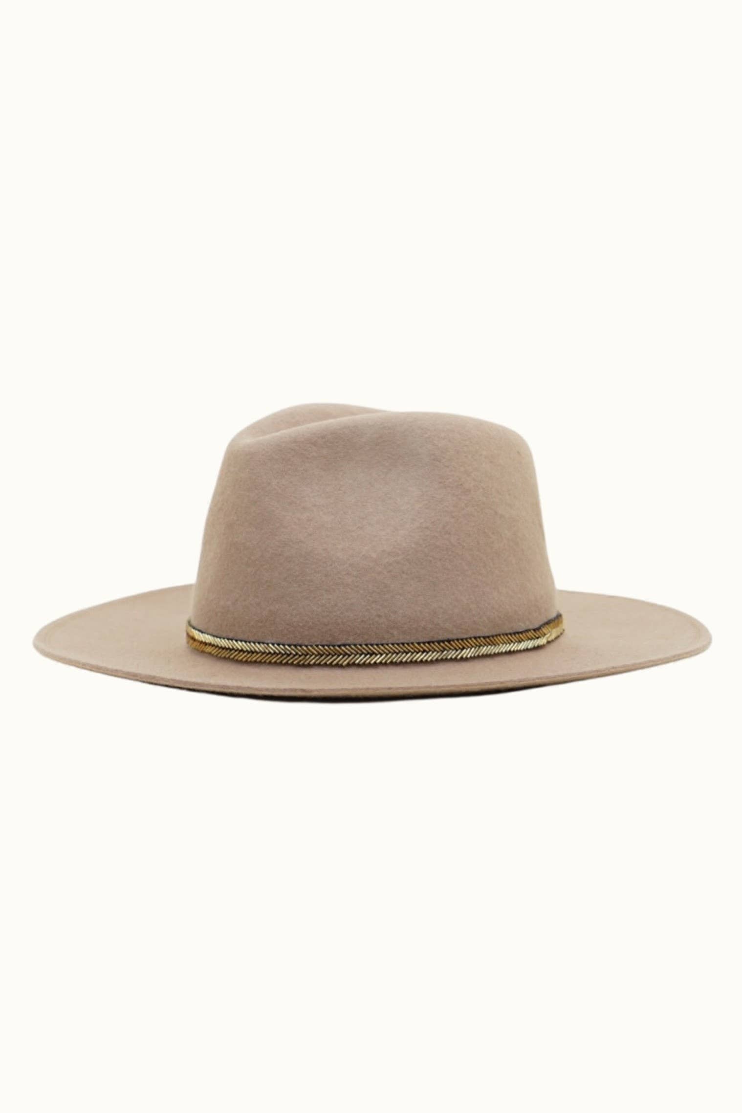 Bejeweled Glitz Travel Friendly, Packable 100% Wool Felt Rancher, Adjustable, Pecan