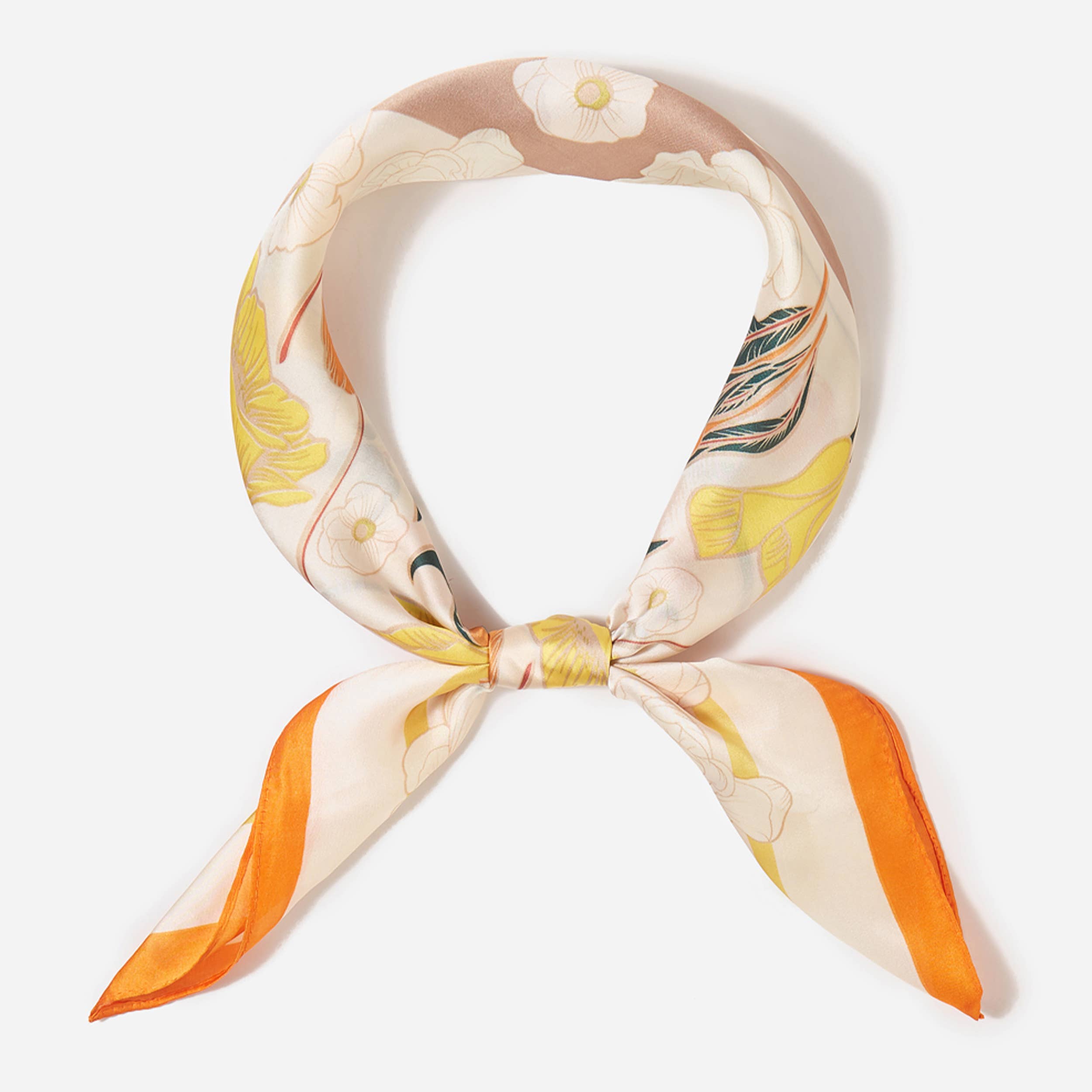 Floral Pattern Blocks Bandana Summer Scarf