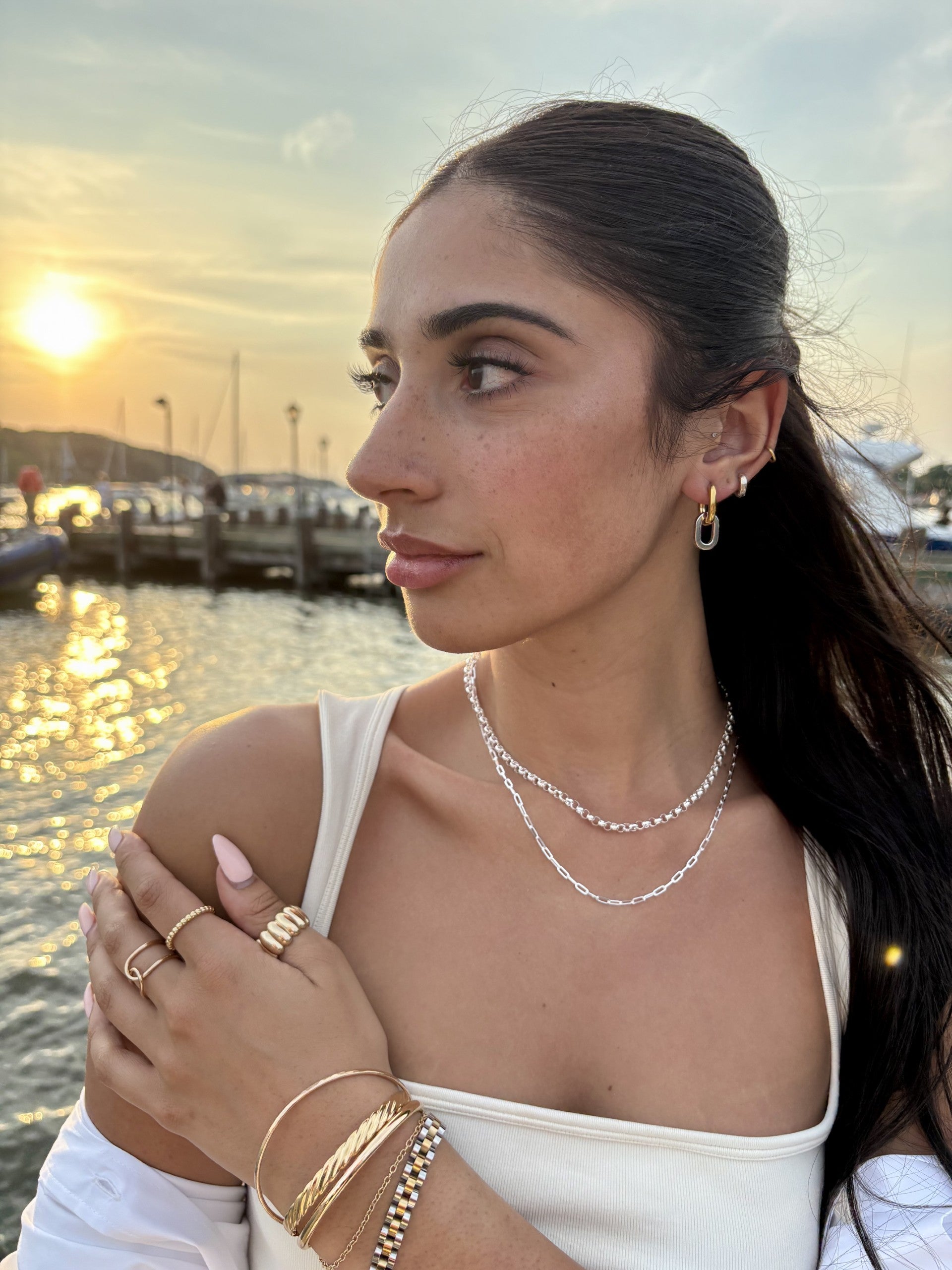 18k Gold Filled Wavy Wide Band Ring