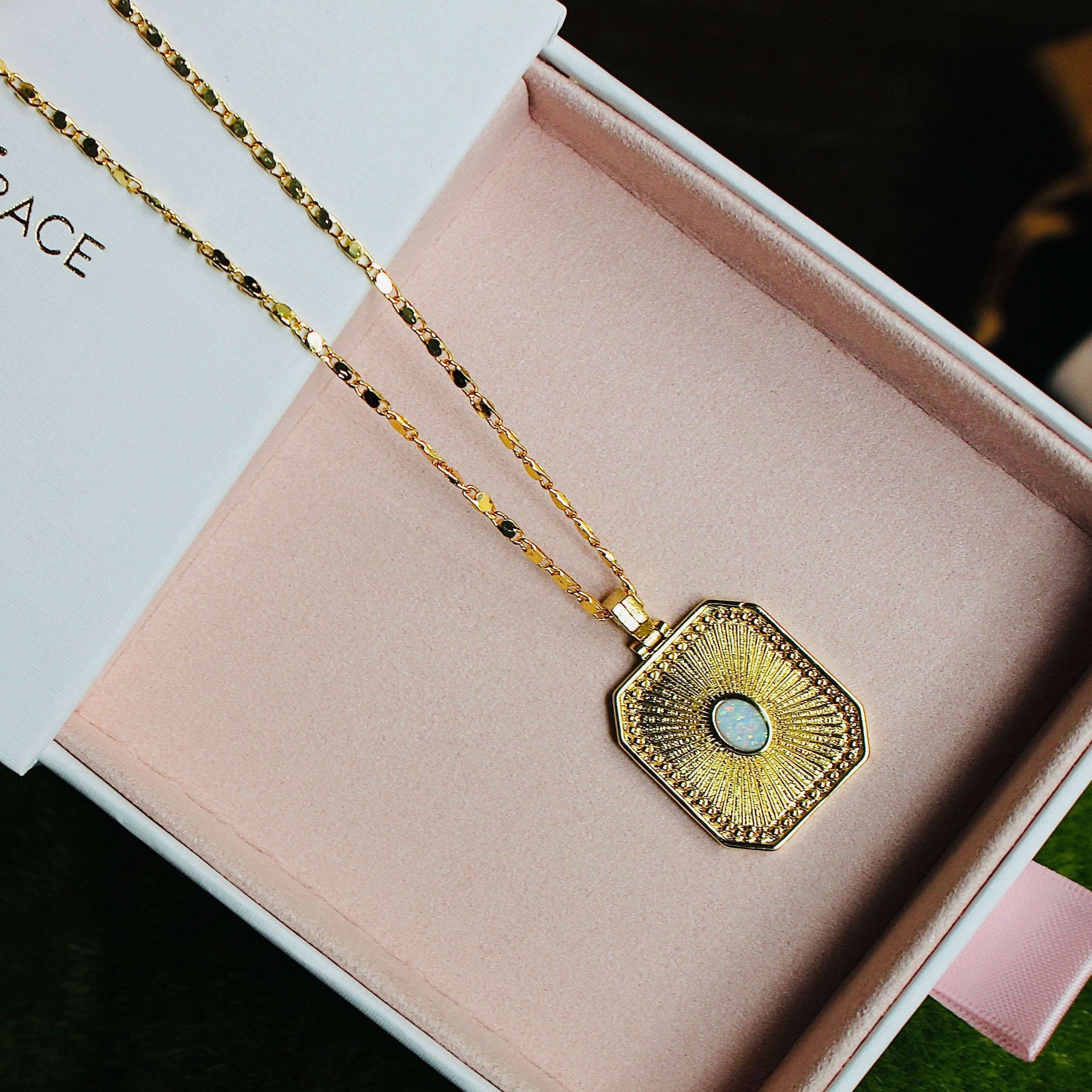 Opal Sunburst Pendant