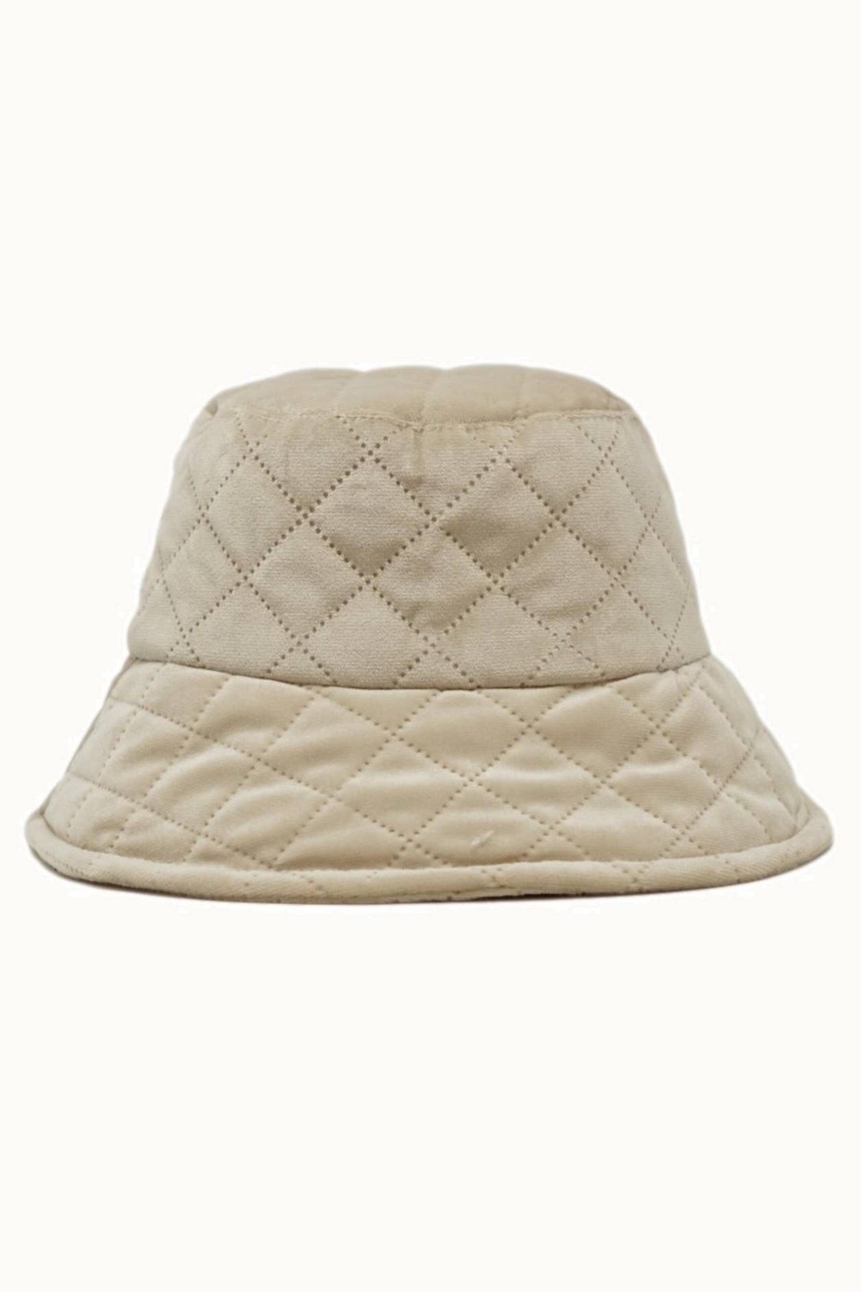 Quilted Solid Soft Plush Bucket Hat