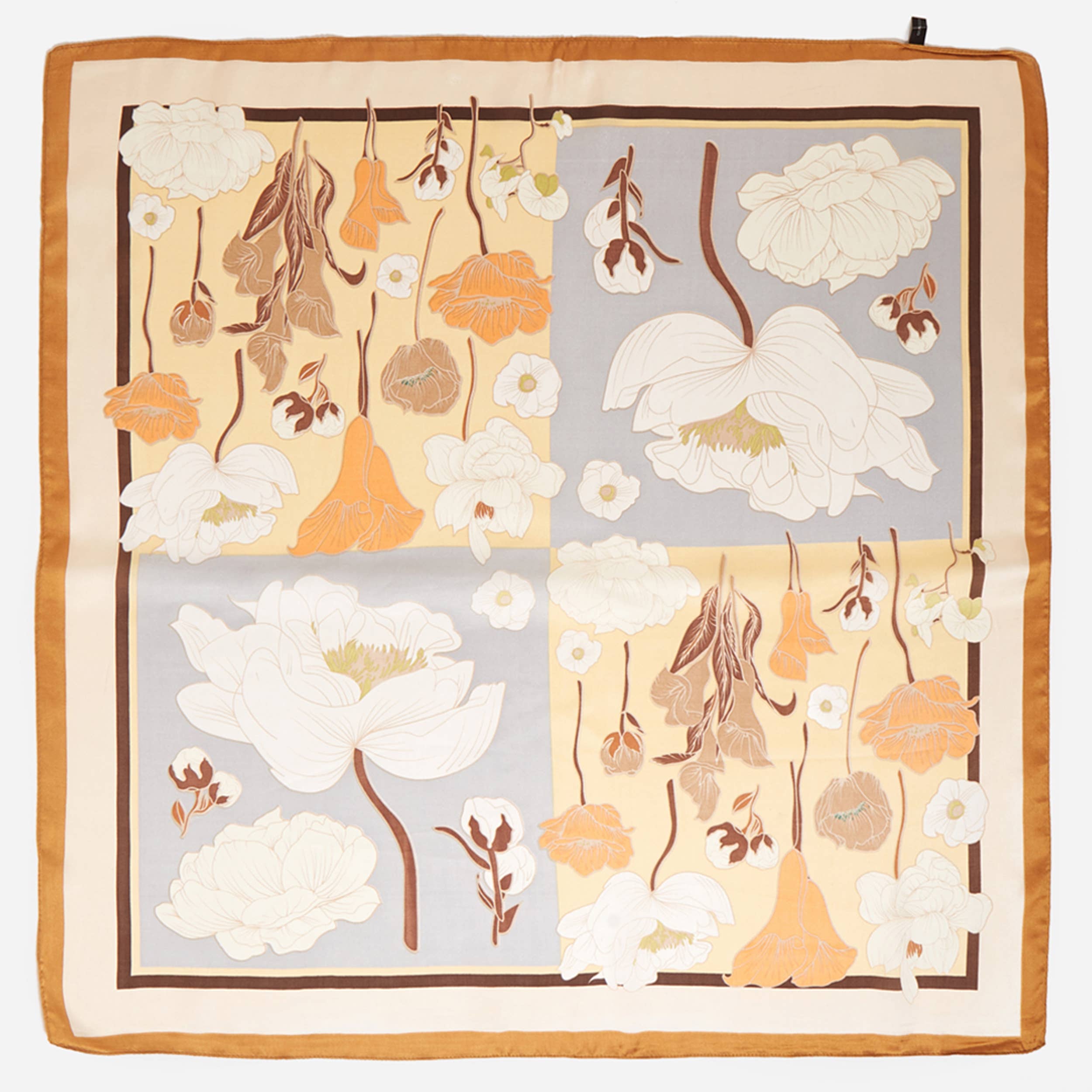 Floral Pattern Blocks Bandana Summer Scarf