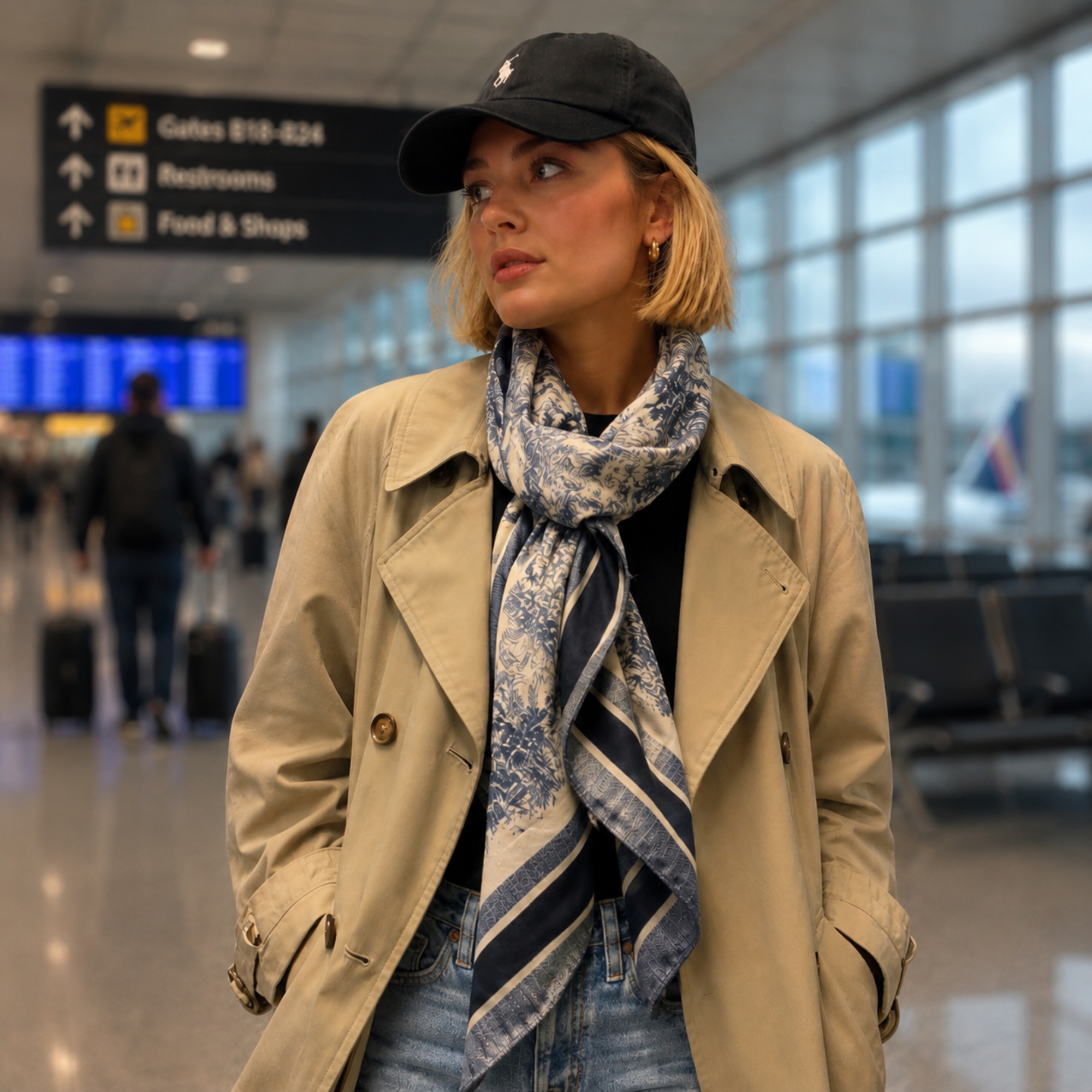 Ellison+Young Viscose Oversized Wrap Scarf, Lightweight Shawl