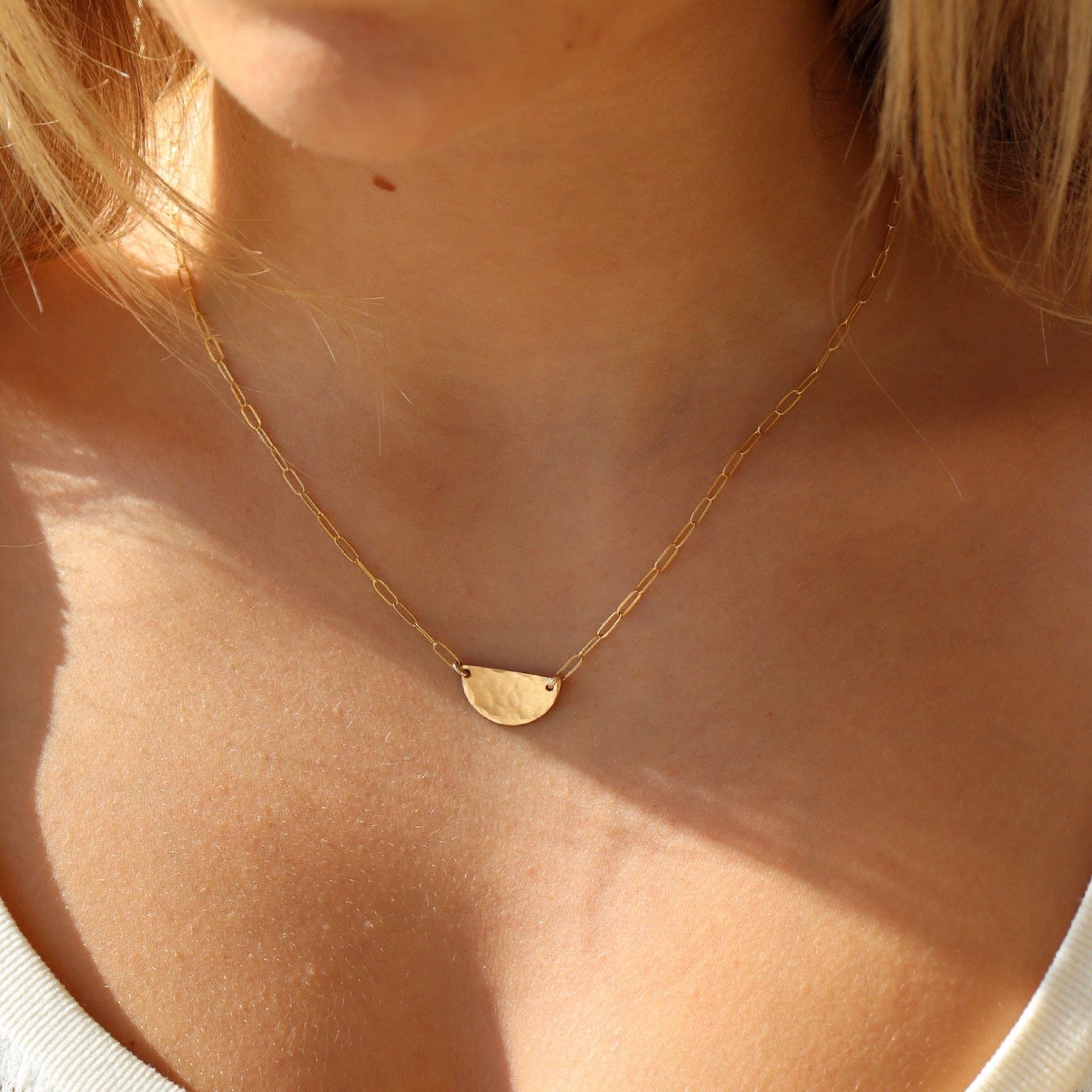 Half Moon Necklace in 14k Gold Fill