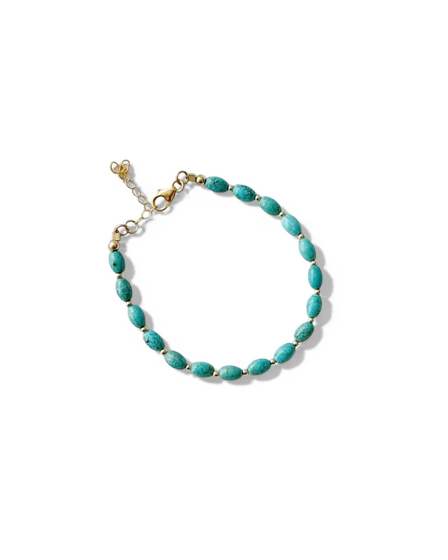 Wanderlust Turquoise Gold Filled Beaded Bracelet