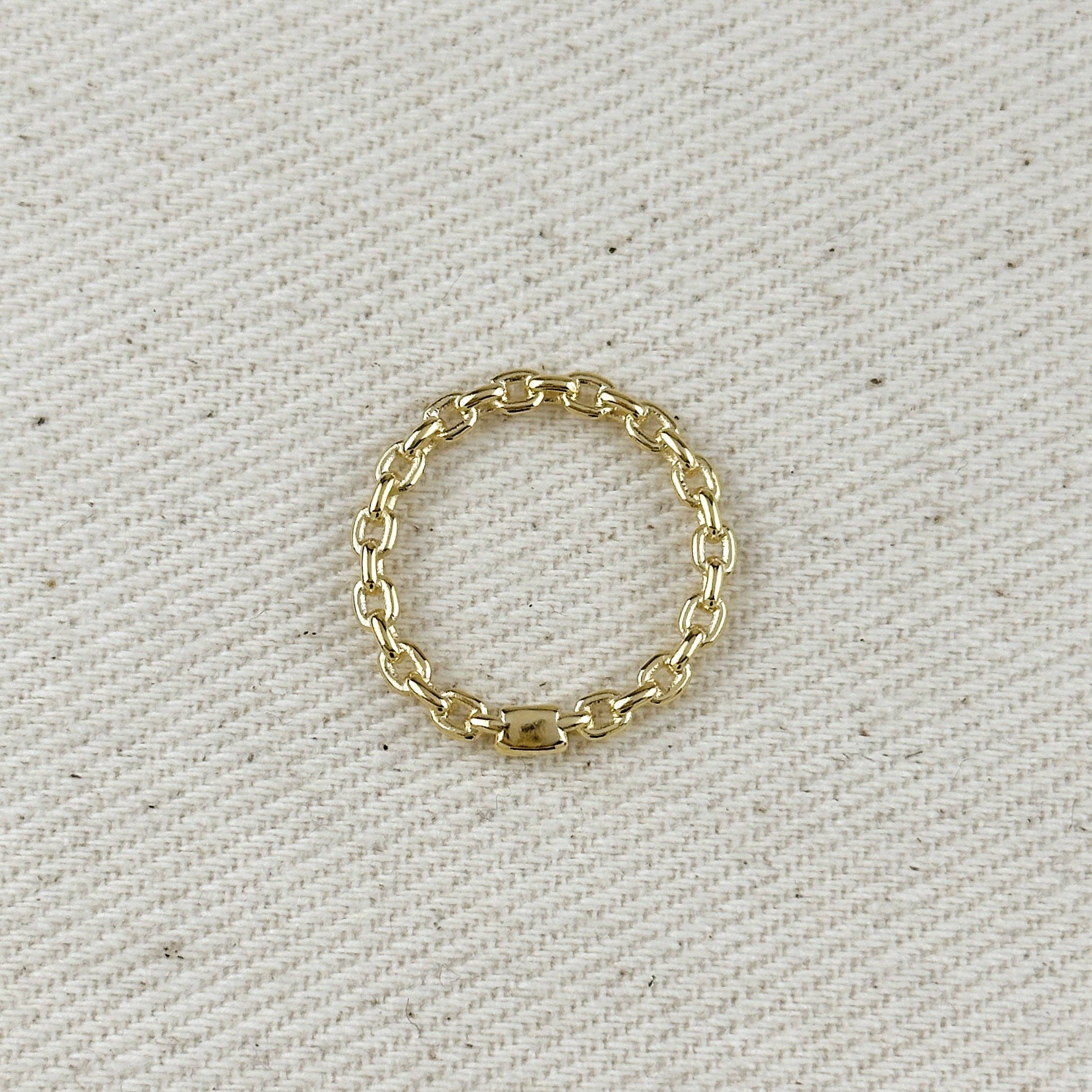 18k Gold Filled Crafted Chain Ring