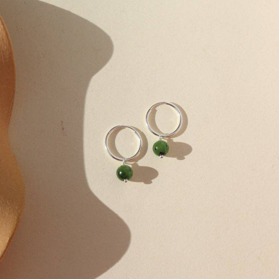 Jade Harmony Hoops 14k Gold Fill