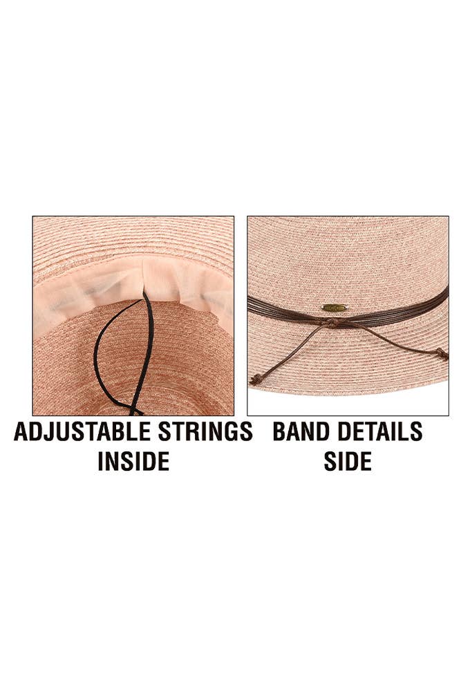 C.C String Trim Band Panama Sun Hat