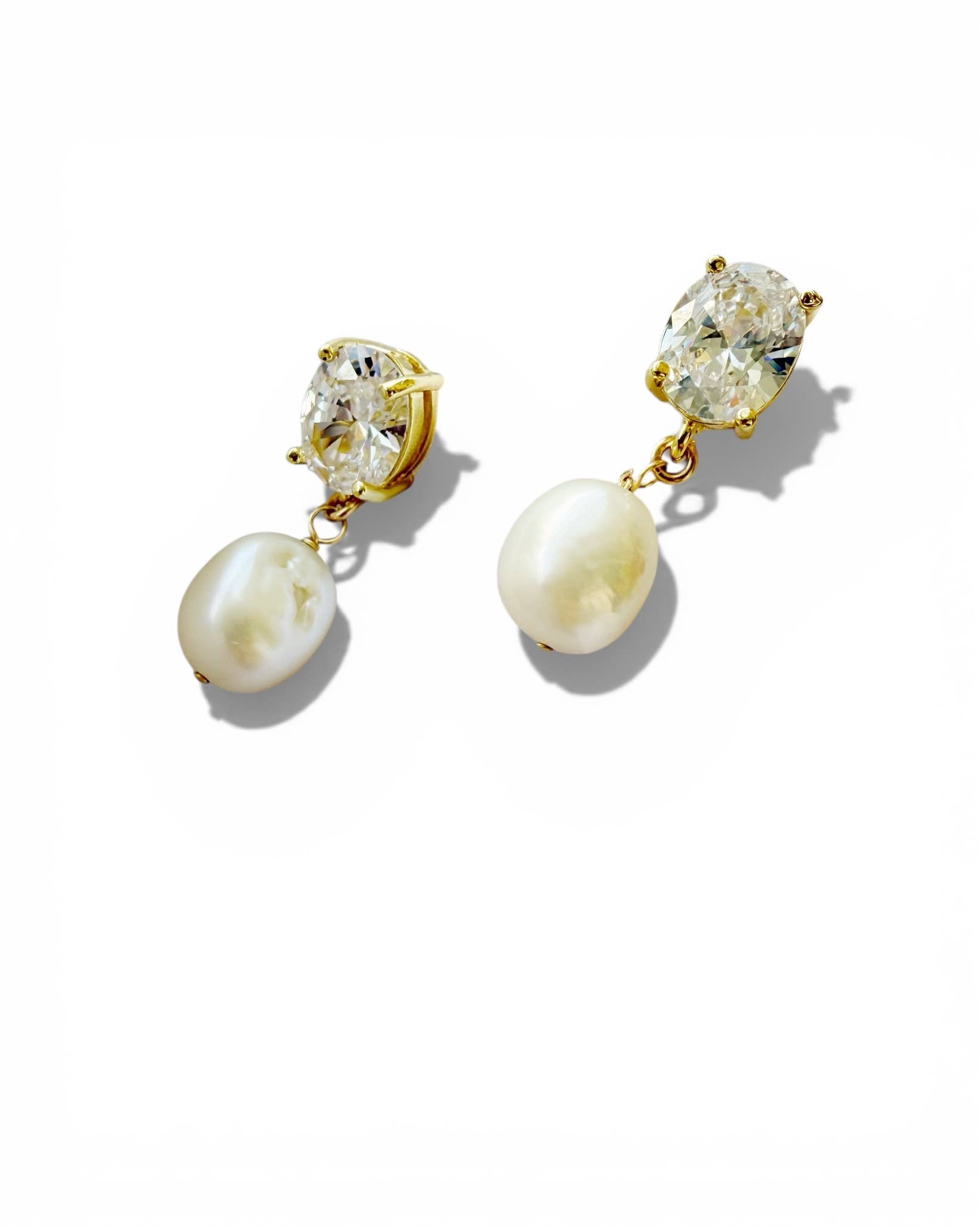 Ever After Cz Freshwater Pearl Earrings Gold Filled