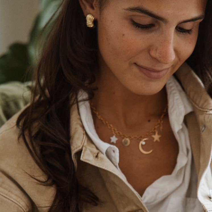 Maddison Textured Hoops Earrings Gold Filled