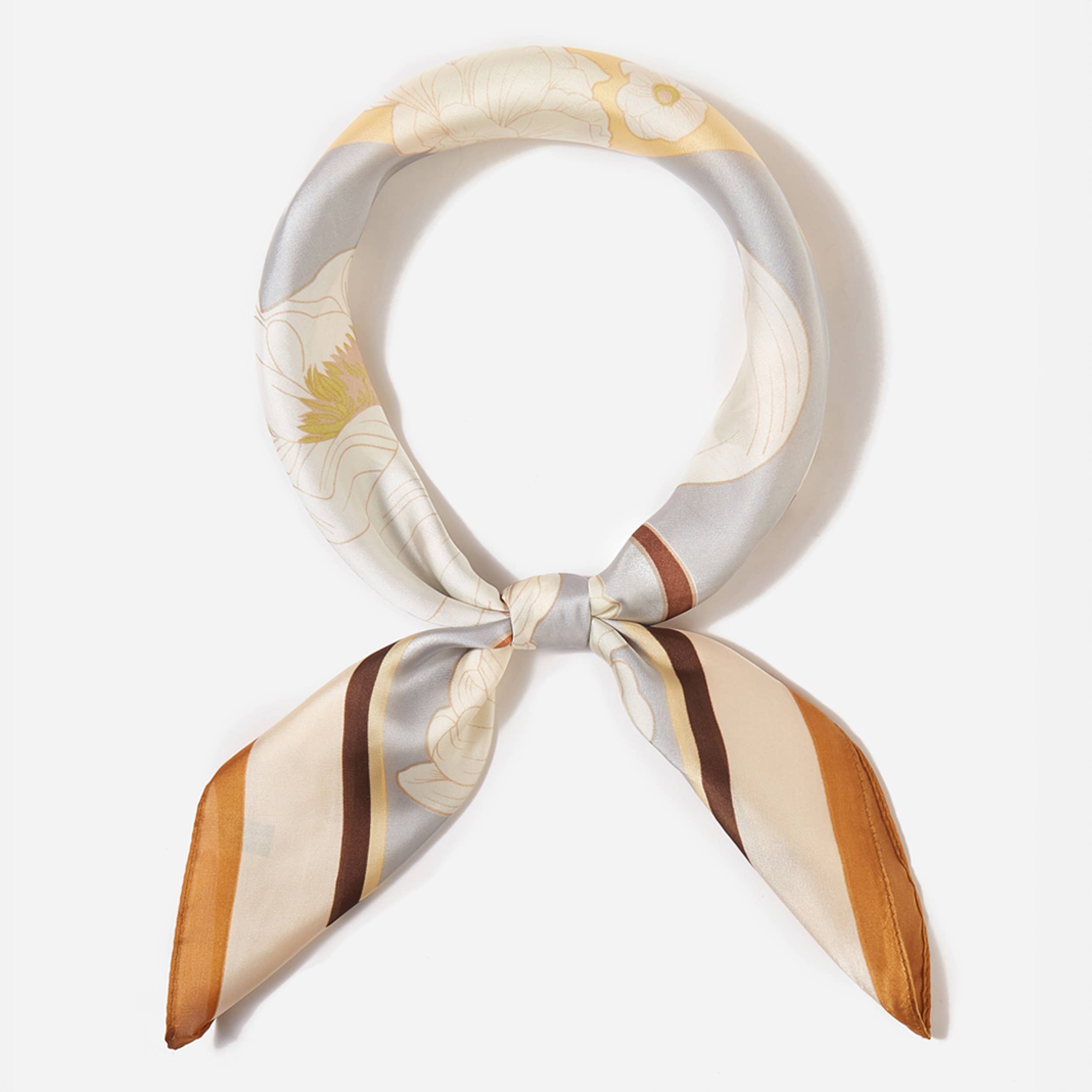 Floral Pattern Blocks Bandana Summer Scarf