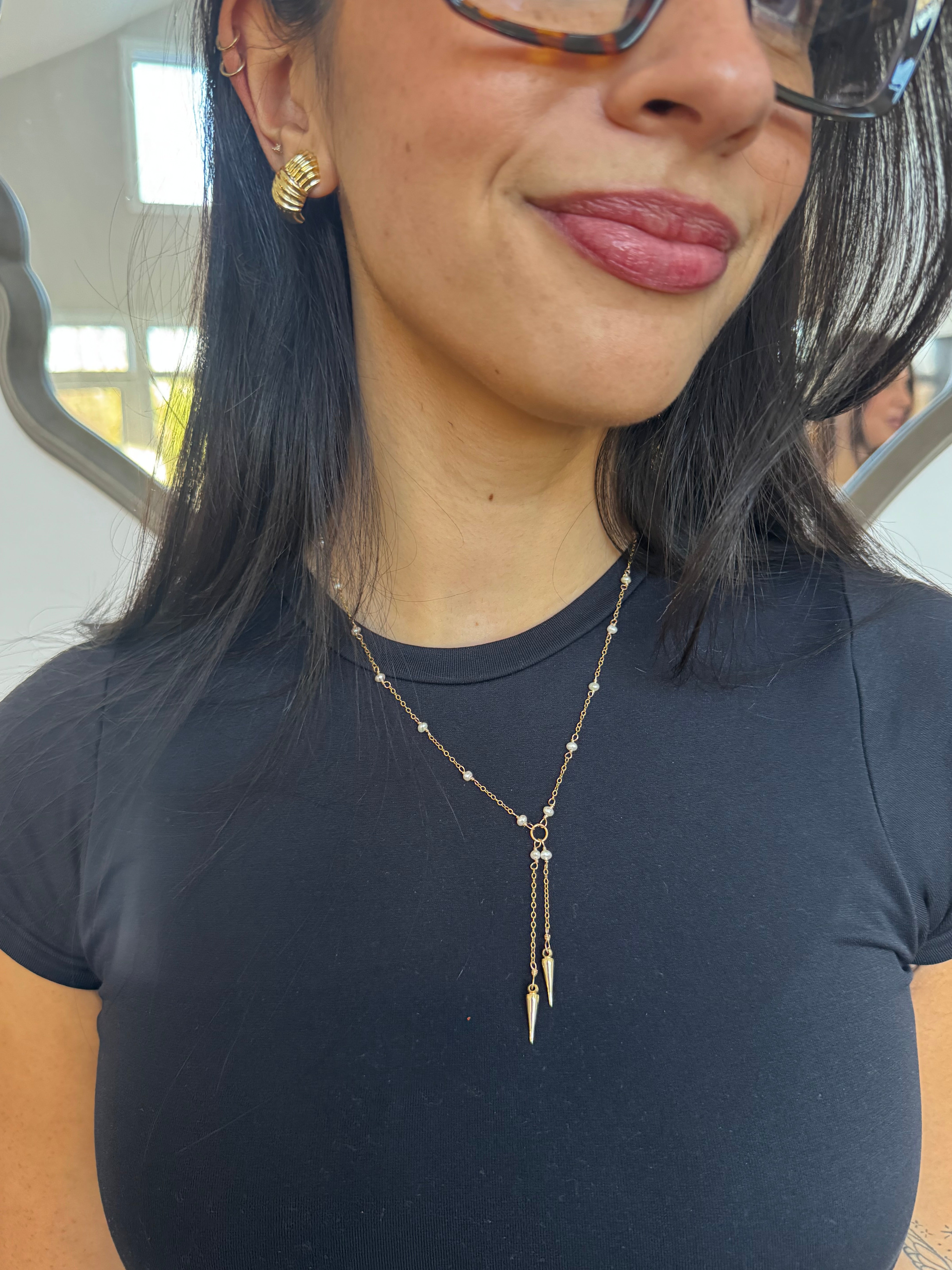 Spike Necklace | Freshwater Pearl