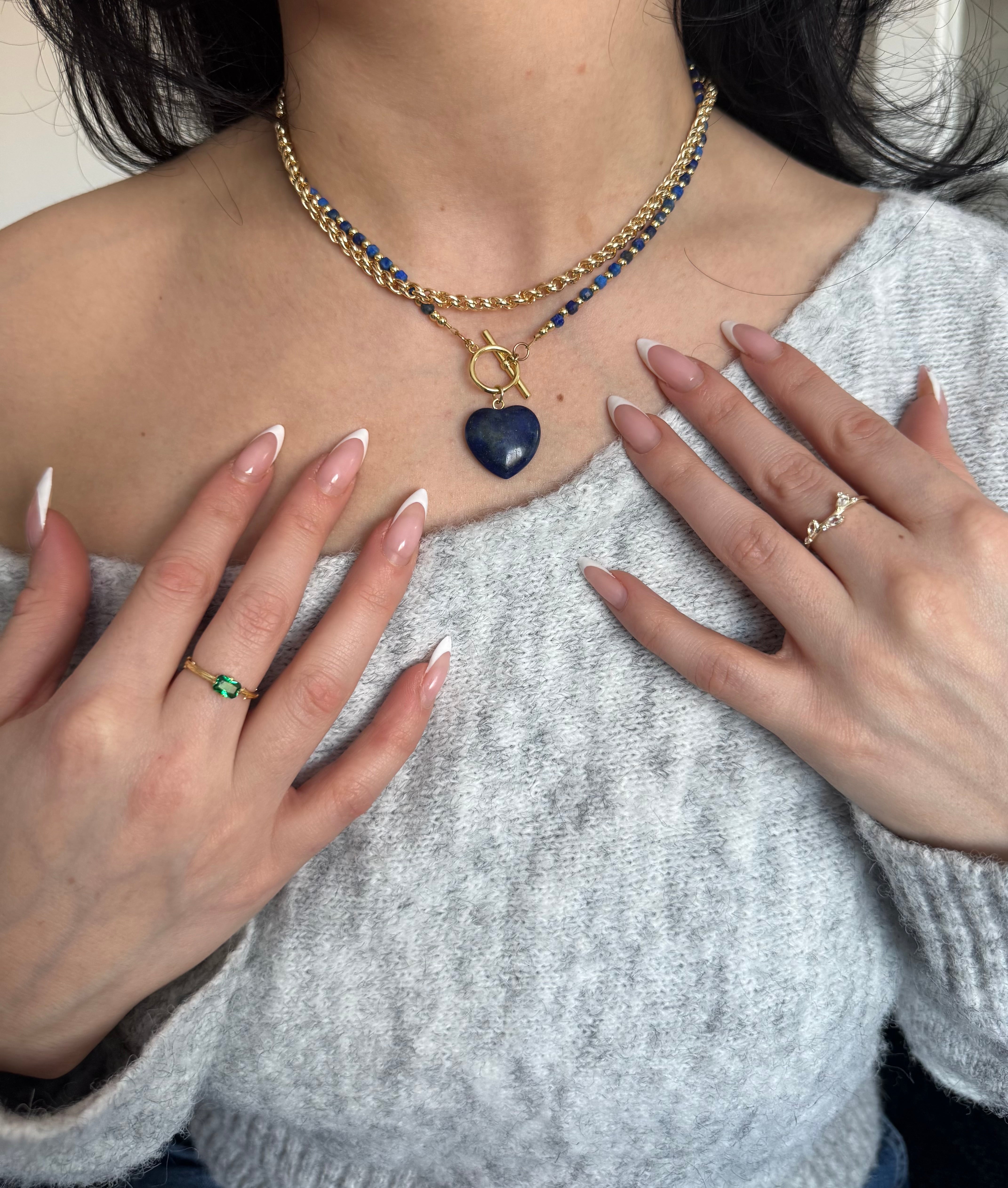 Natural Lapis Lazuli Toggle Necklace