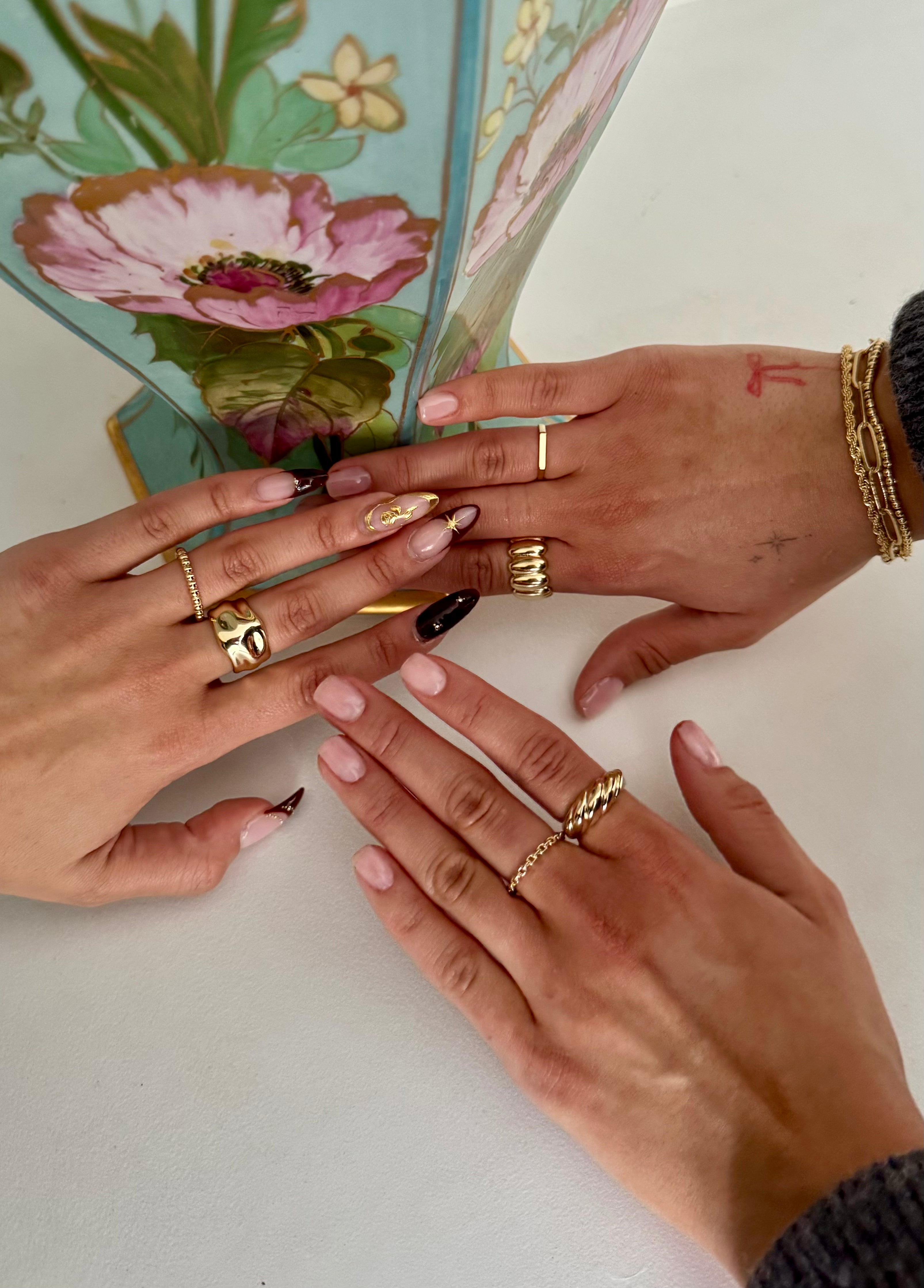 18k Gold Filled Dome Croissant Ring