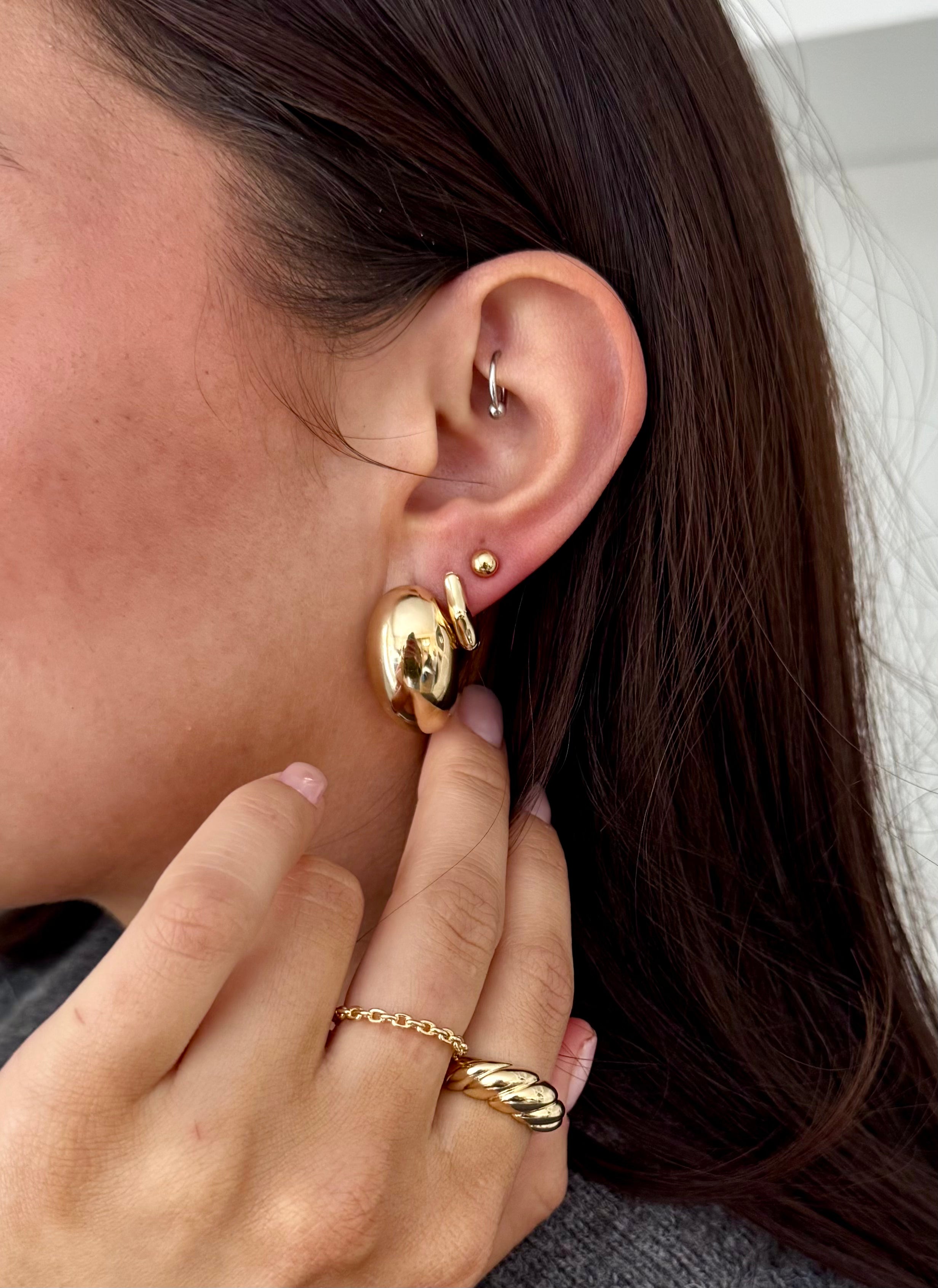 18k Gold Filled Dome Earrings