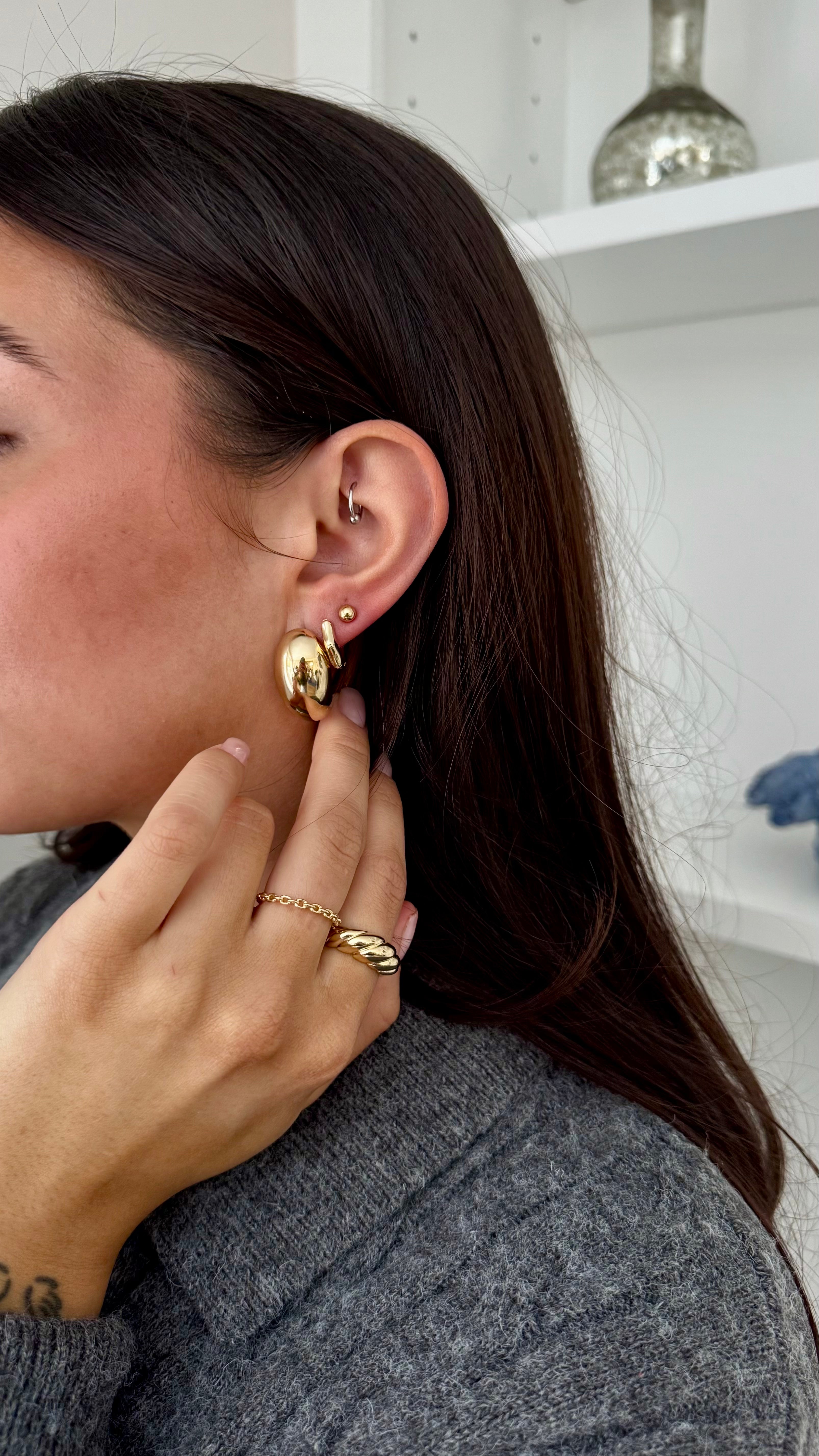 18k Gold Filled Dome Earrings