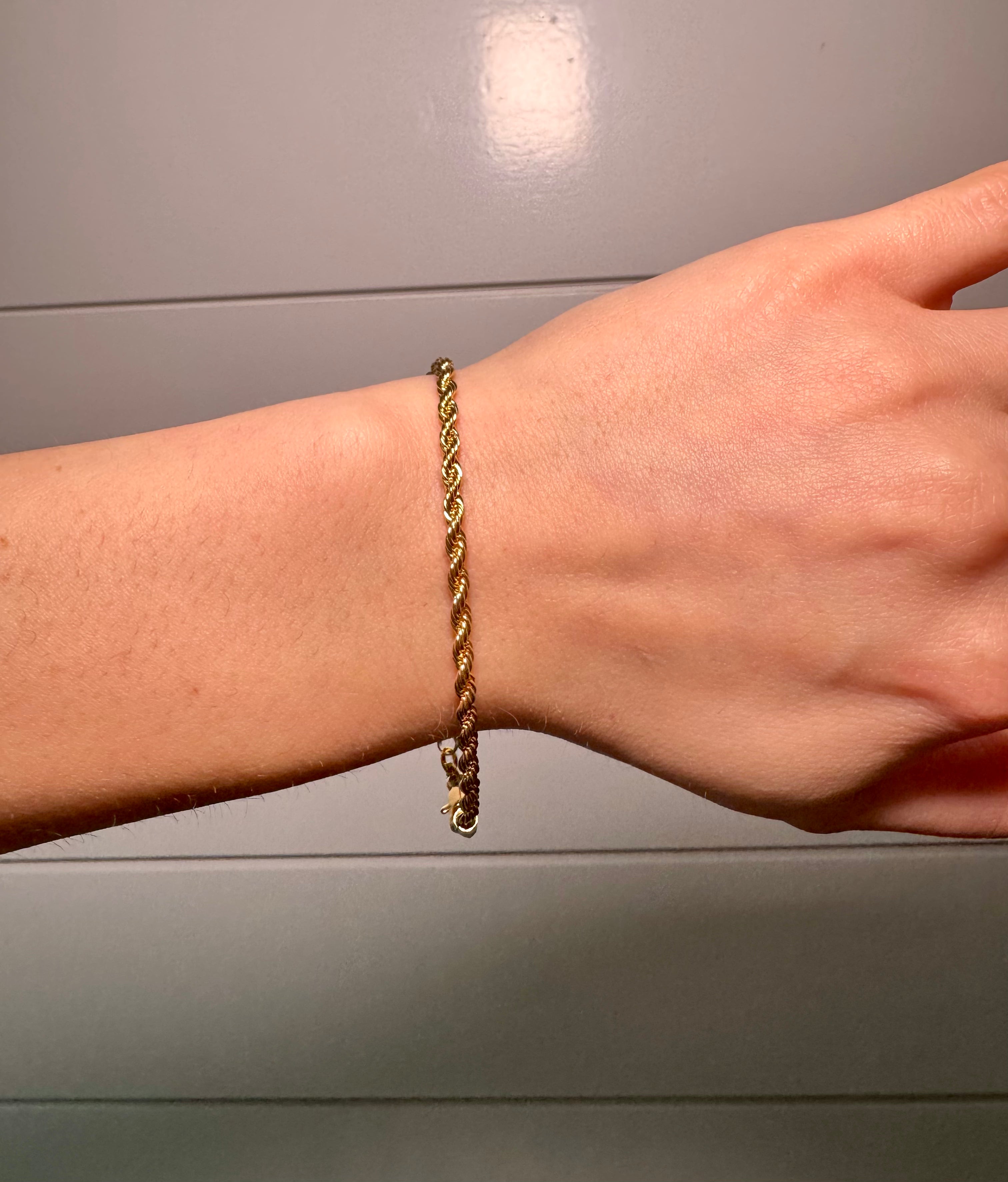 18k Gold Filled 4mm Rope Bracelet